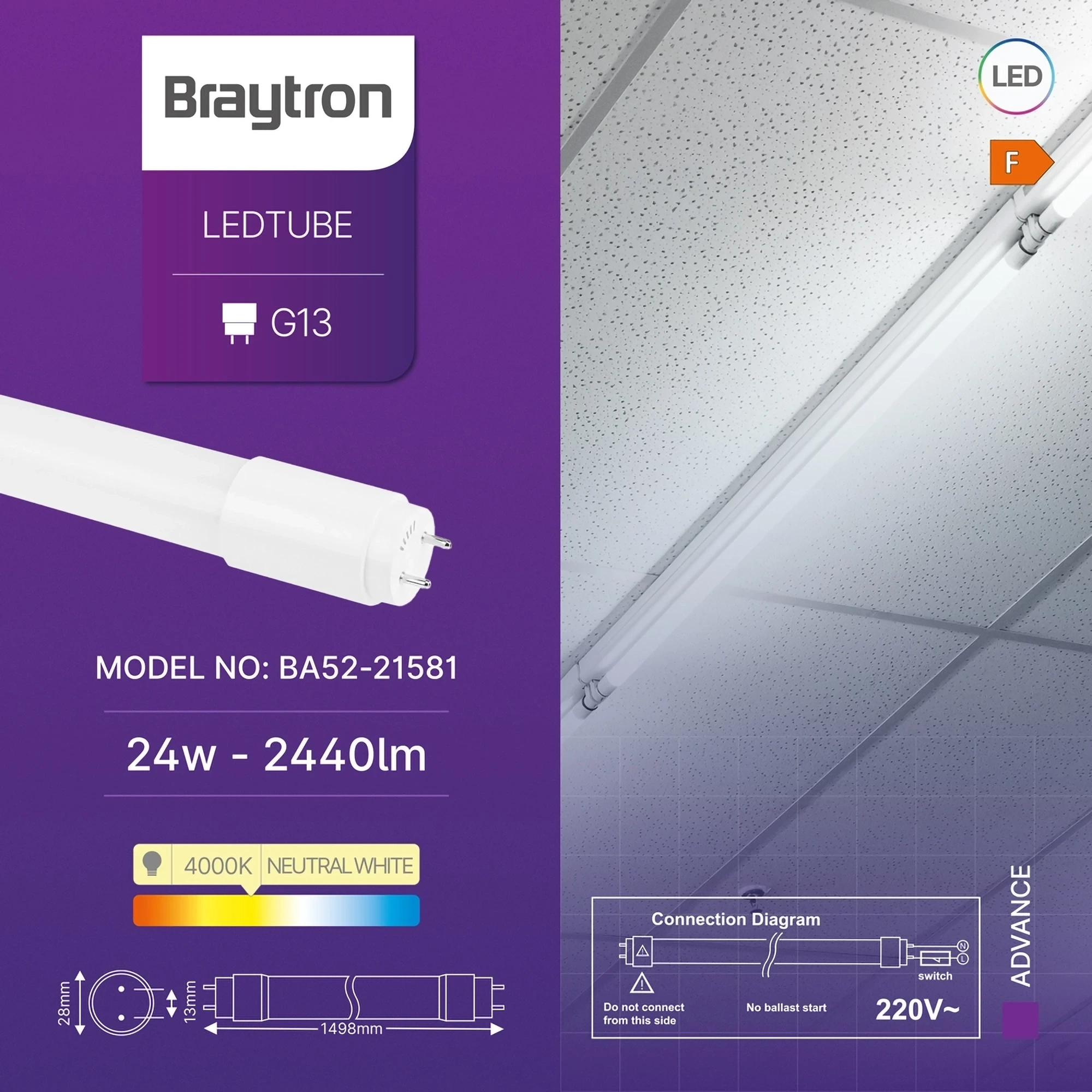 LED CEV T8 24W 150CM JEDNOSTRANA 4000K — slika 3