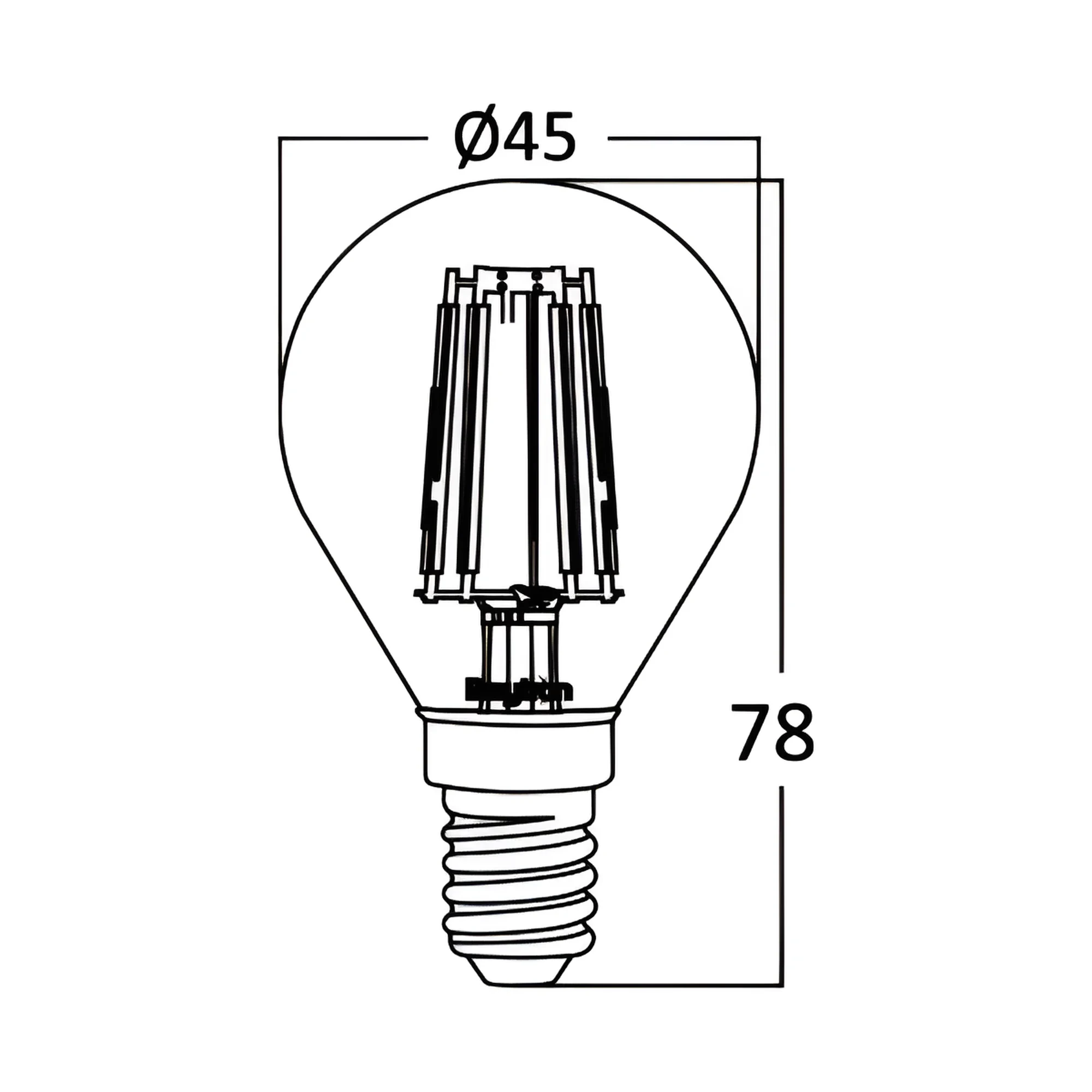 LED FILAMENT MINI KUGLA 4W E14 AMBER 2200K — slika 3