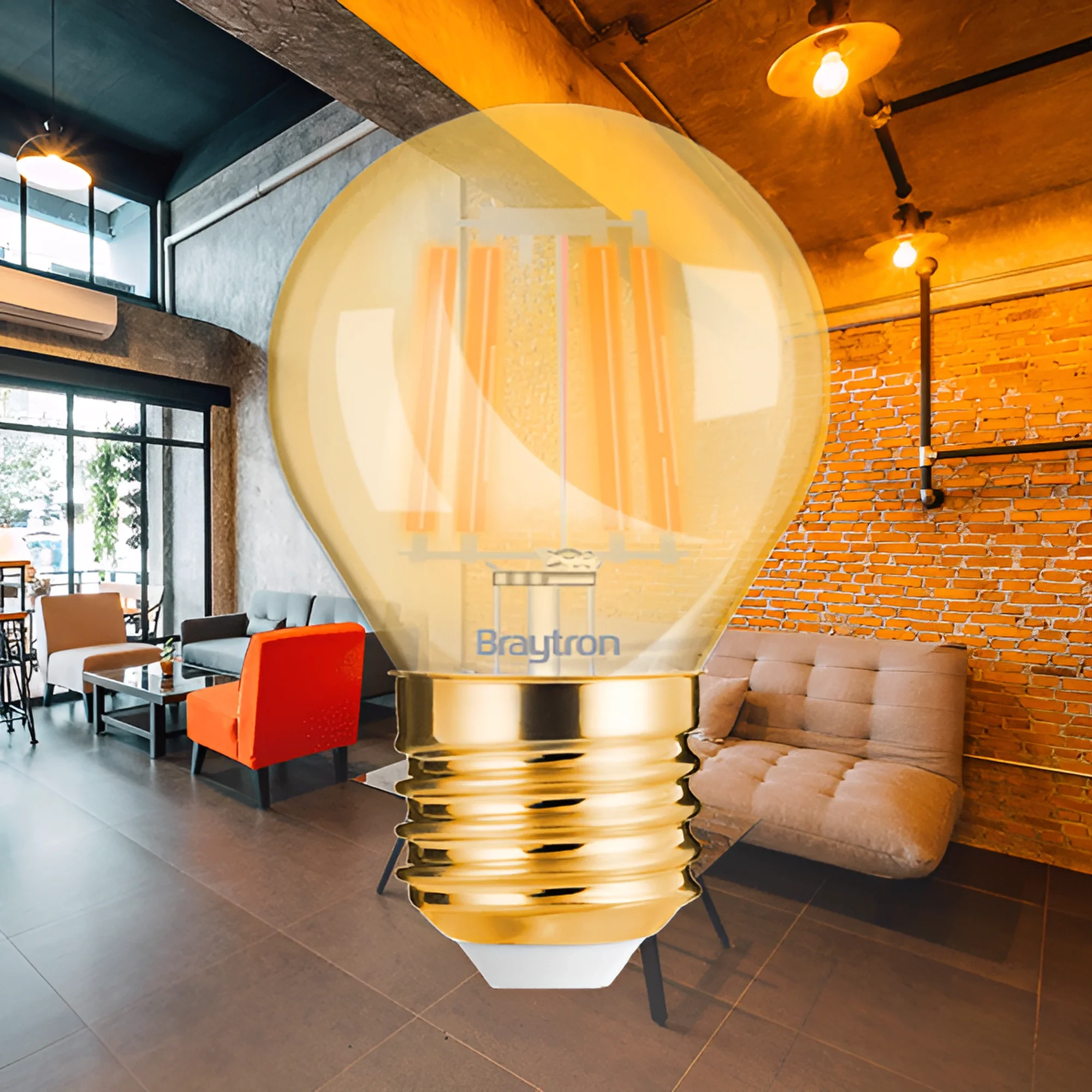 LED FILAMENT MINI KUGLA 4W E27 AMBER 2200K — slika 2
