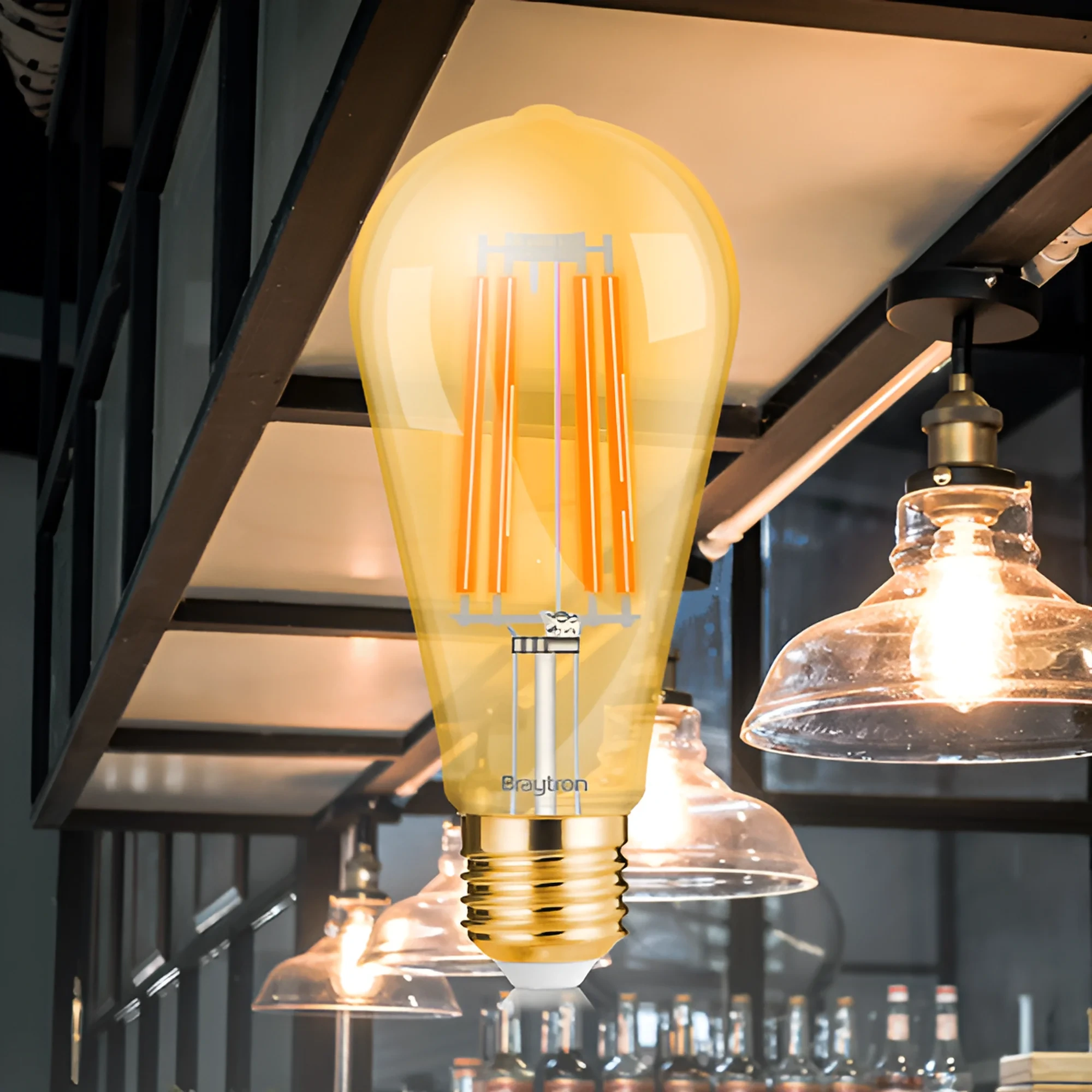 LED FILAMENT SIJALICA ST64 6W E27 AMBER 2200K — slika 2