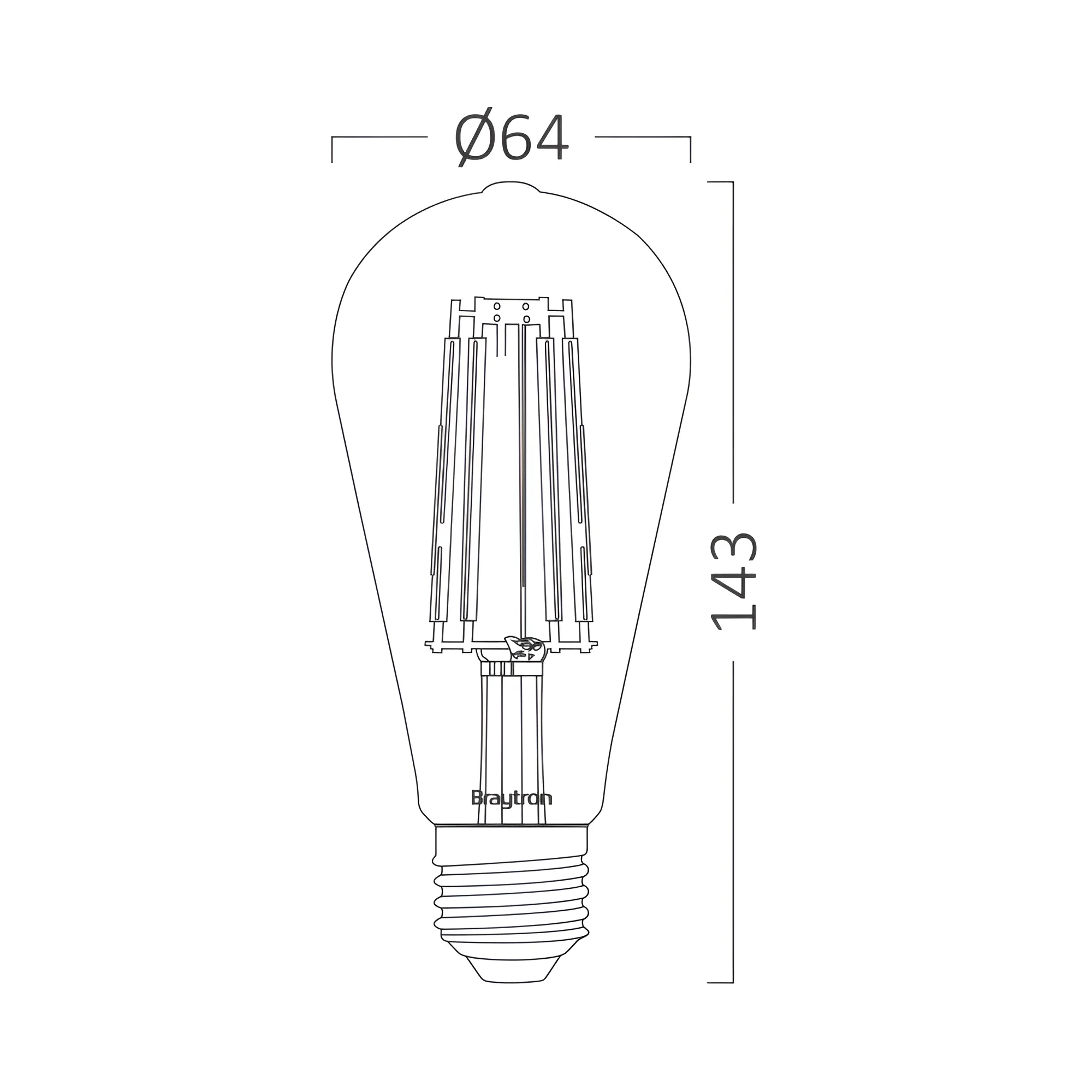 DIMABILNA LED FILAMENT SIJALICA ST64 6W E27 AMBER 2200K — slika 3