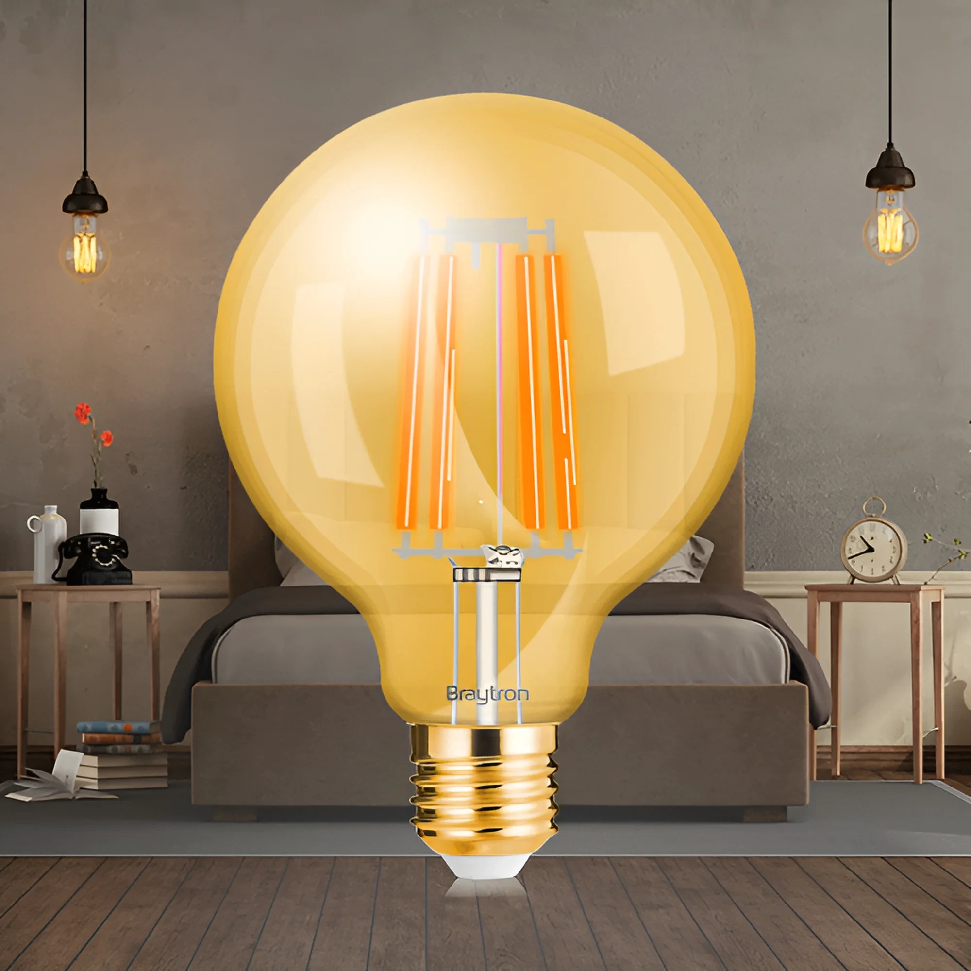 LED FILAMENT KUGLA G95 6W E27 AMBER 2200K — slika 2