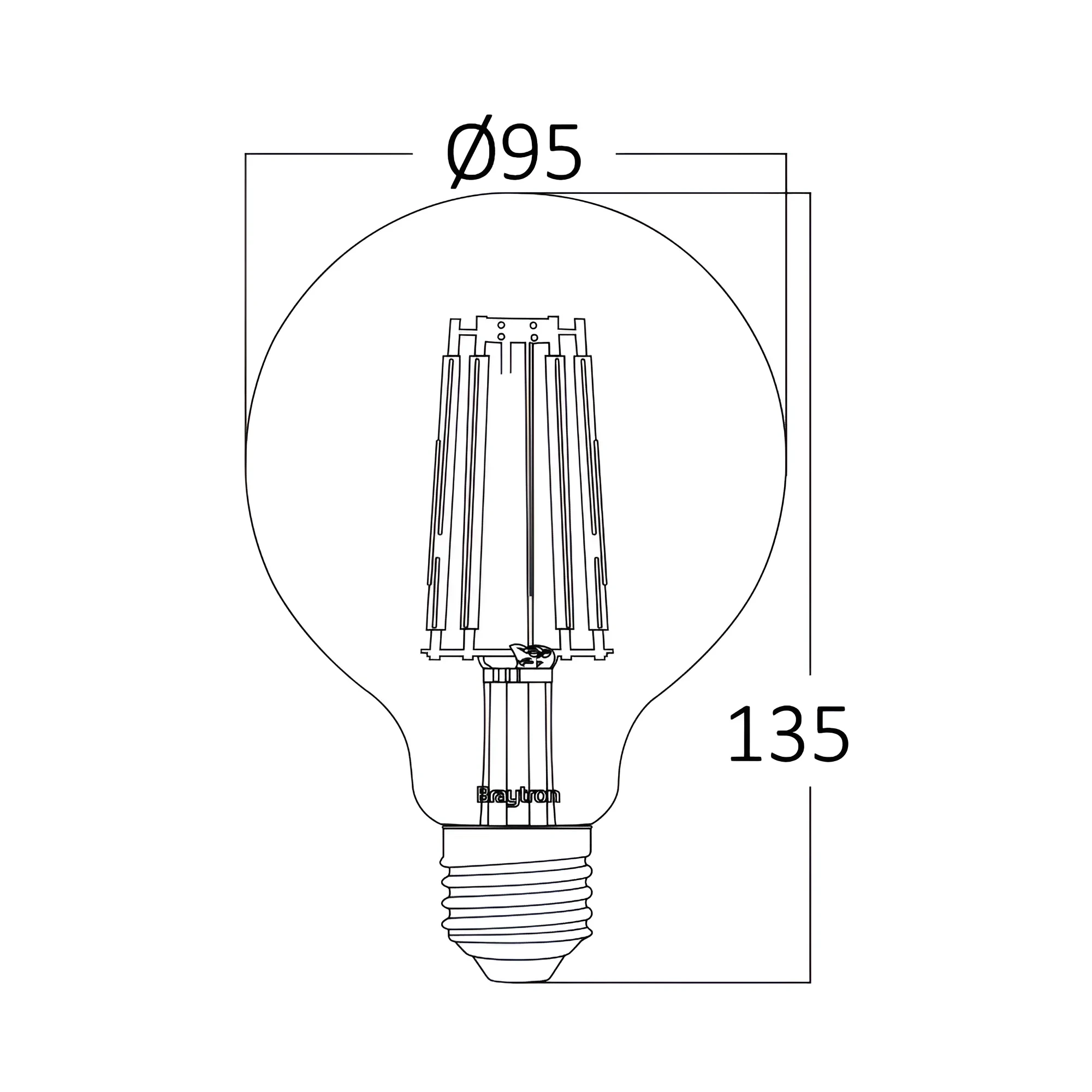 LED FILAMENT KUGLA G95 6W E27 AMBER 2200K — slika 3