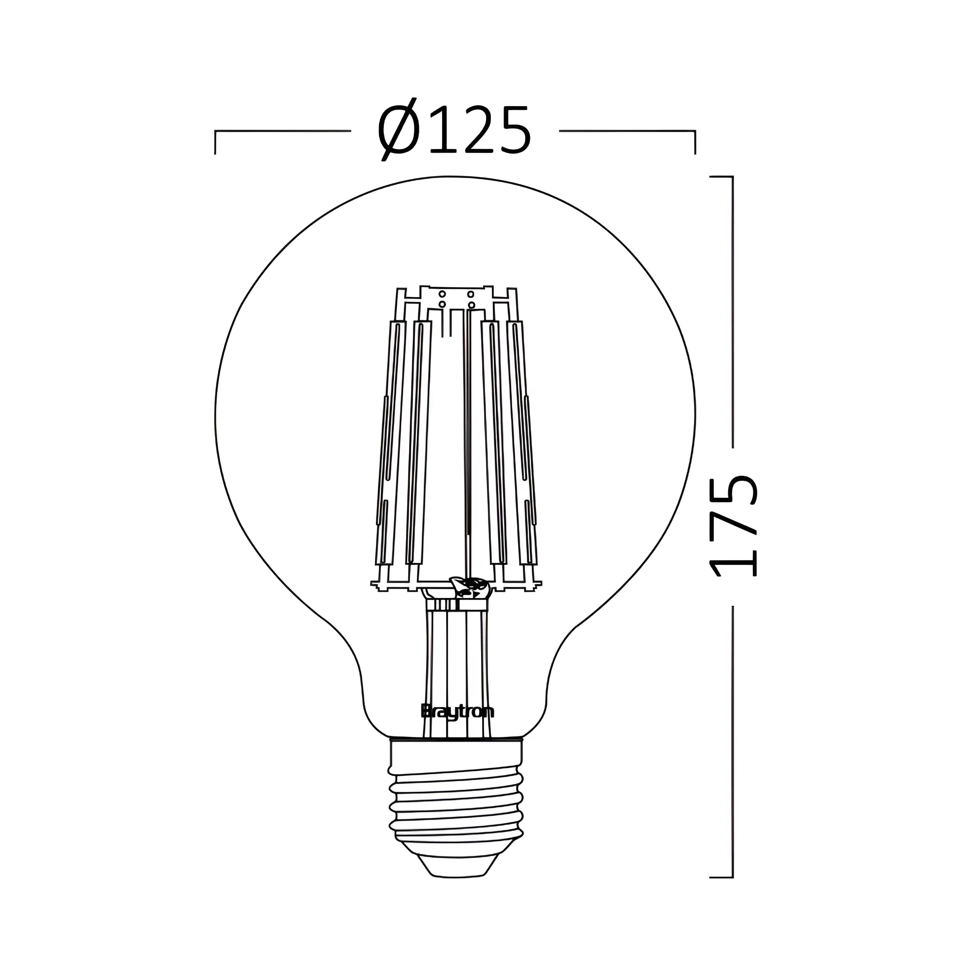 LED FILAMENT KUGLA G125 6W E27 AMBER 2200K — slika 3