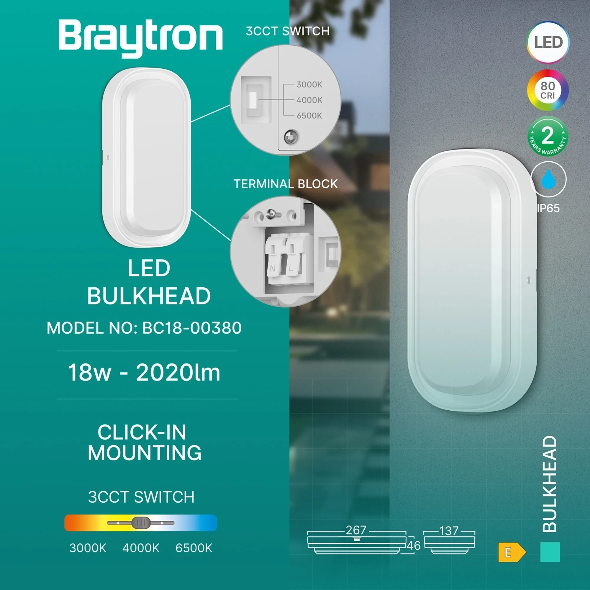 LED BRODSKA SVETILJKA ELIPSA 18W BELA CCT IP65 — slika 3