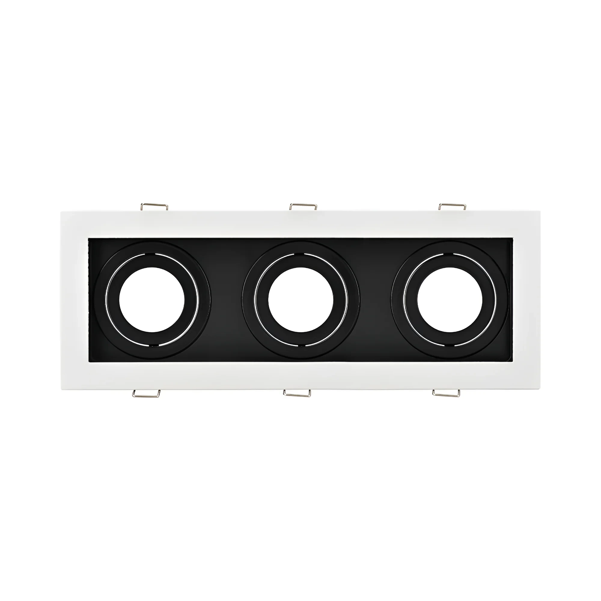GU10 UGRADNA ROZETNA KVADRATNA TROSTRUKA BELA/CRNA — slika 3