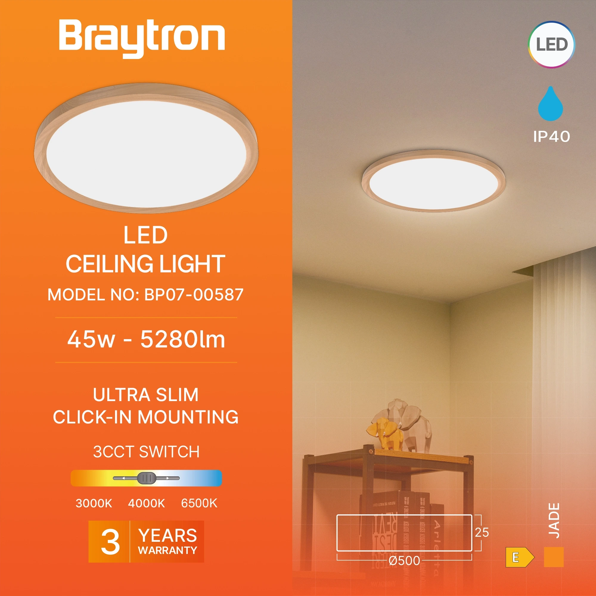 LED PLAFONJERA OKRUGLI 45W DRVO CCT — slika 3