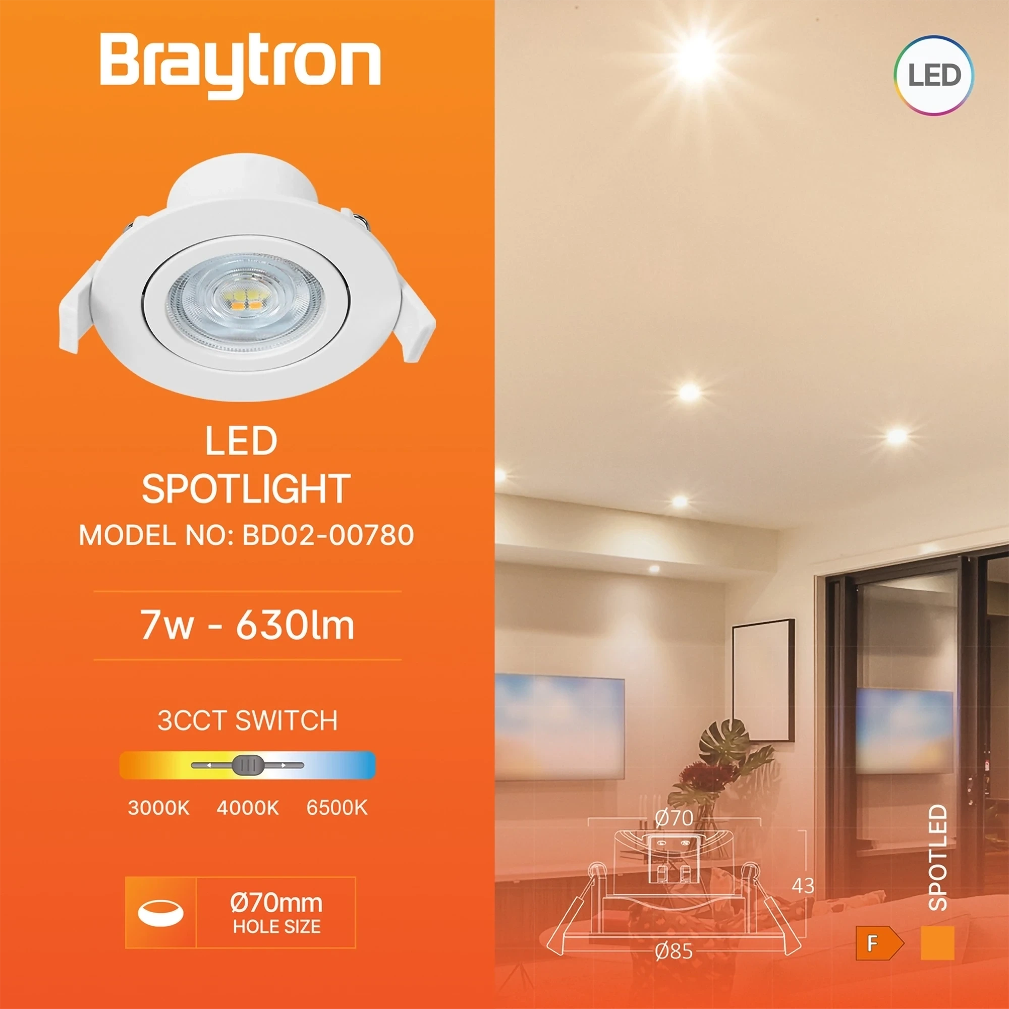 LED SPOT SVETILJKA OKRUGLA 7W BELA CCT — slika 3
