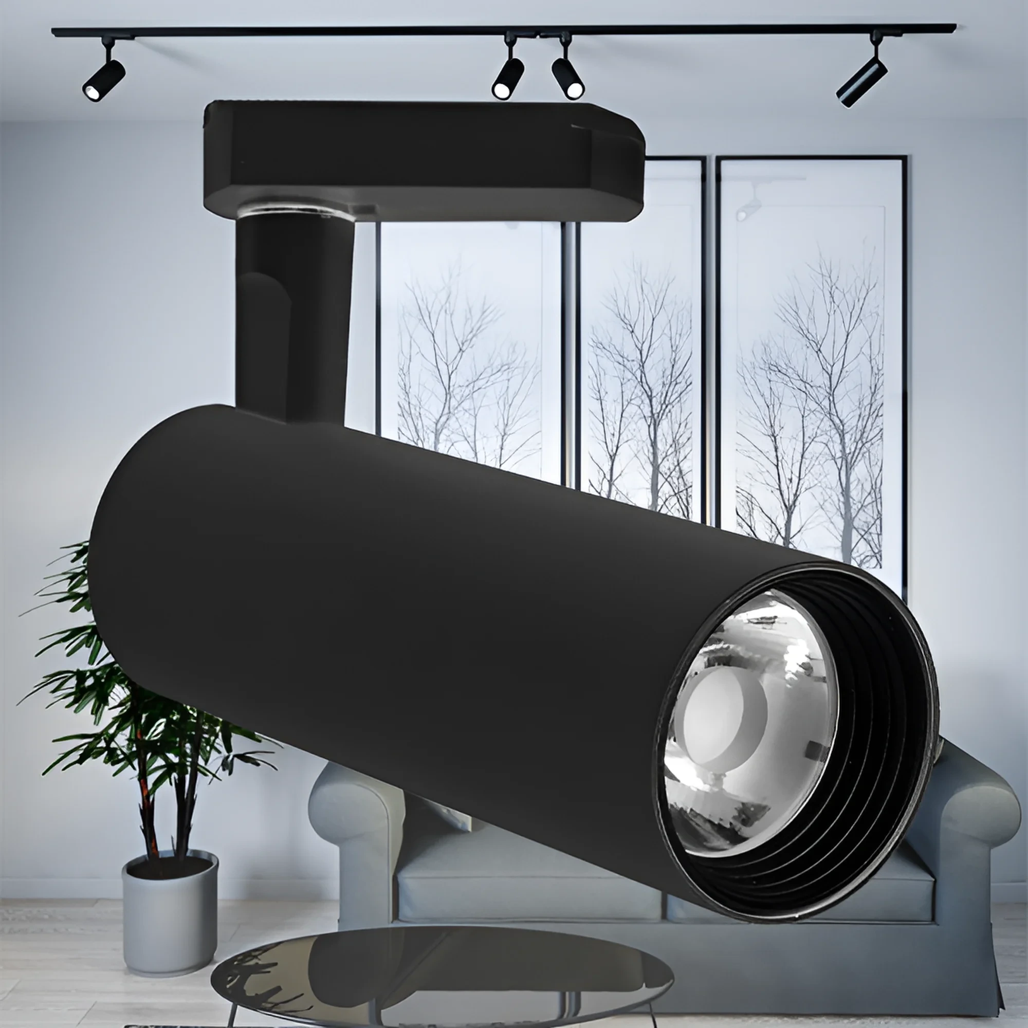 LED SINSKI REFLEKTOR 15W CRNI 4000K TROFAZNI — slika 2