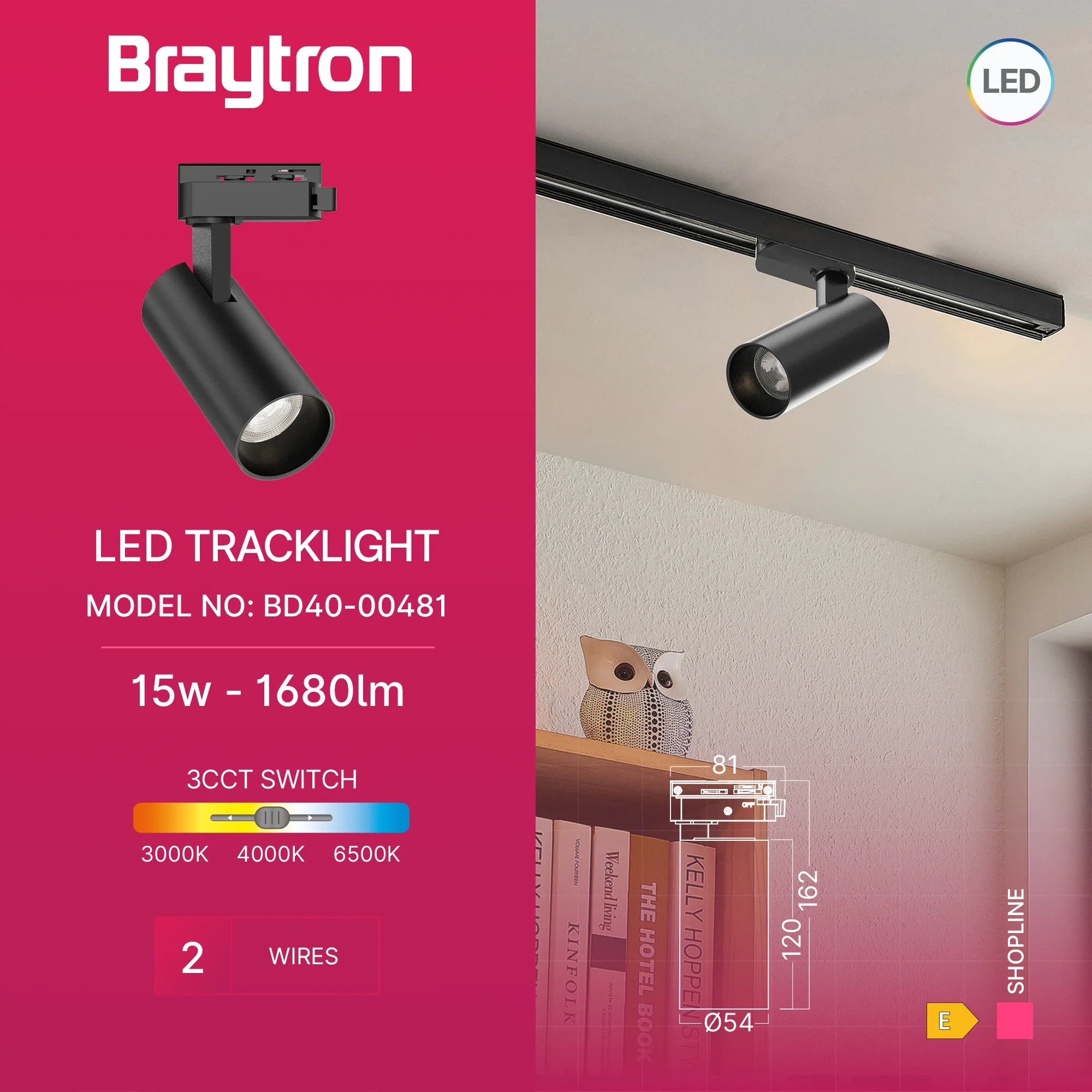 LED SINSKI REFLEKTOR 15W CRNI CCT MONOFAZNI — slika 3