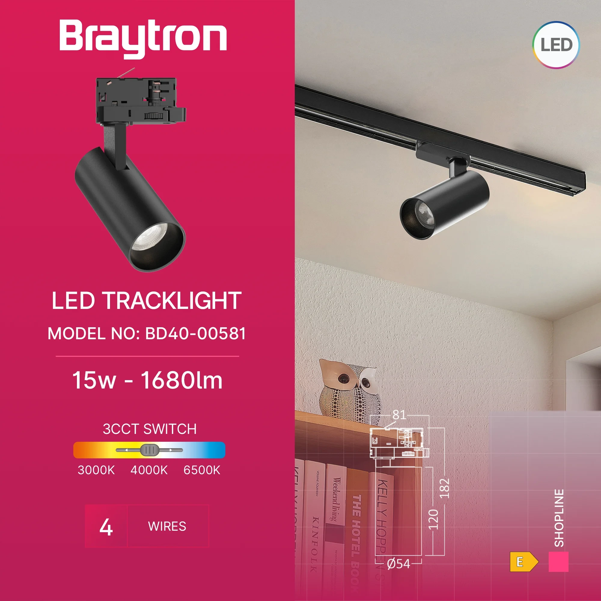 LED SINSKI REFLEKTOR 15W CRNI CCT TROFAZNI — slika 3