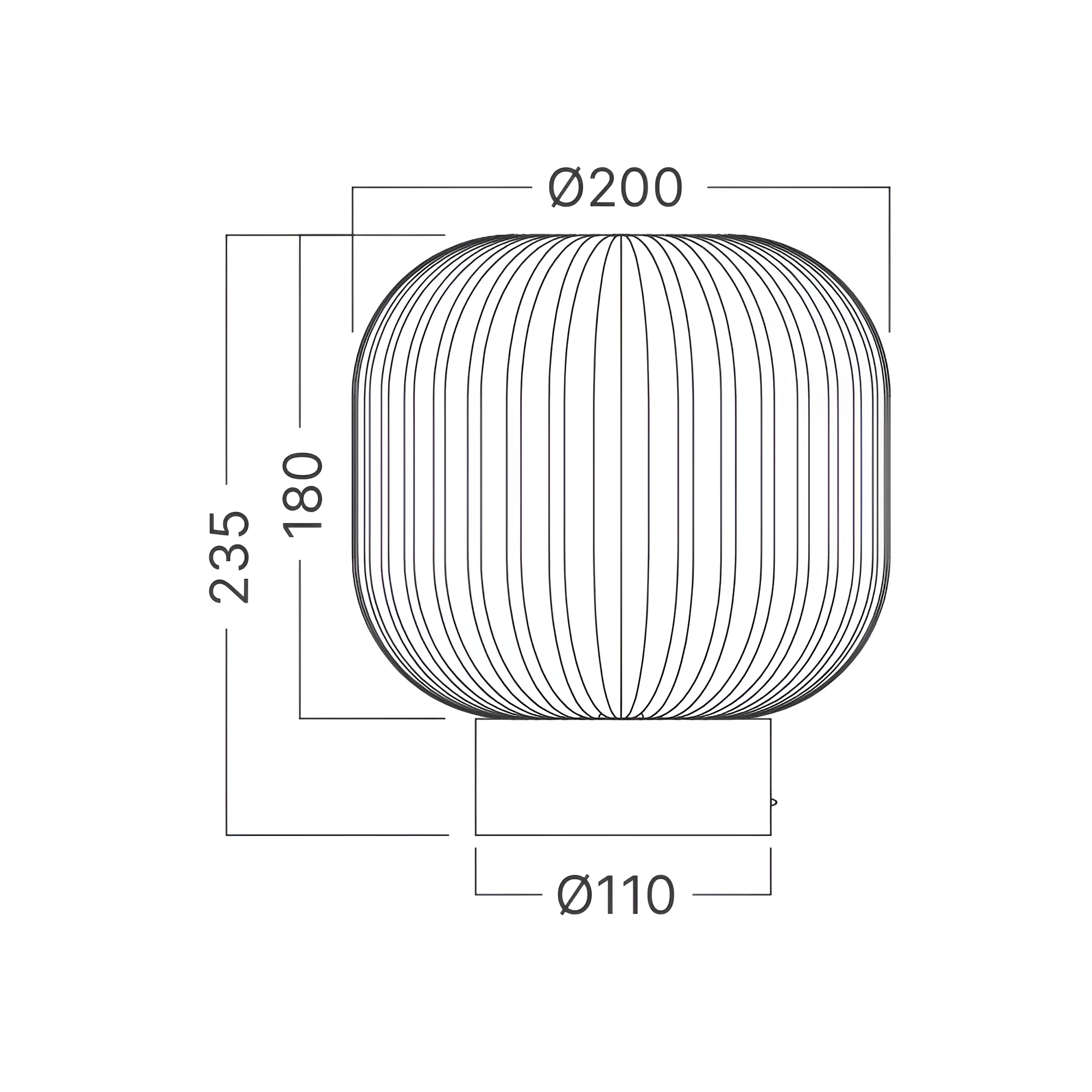 STONA LAMPA E27 OPAL/CRNI — slika 4