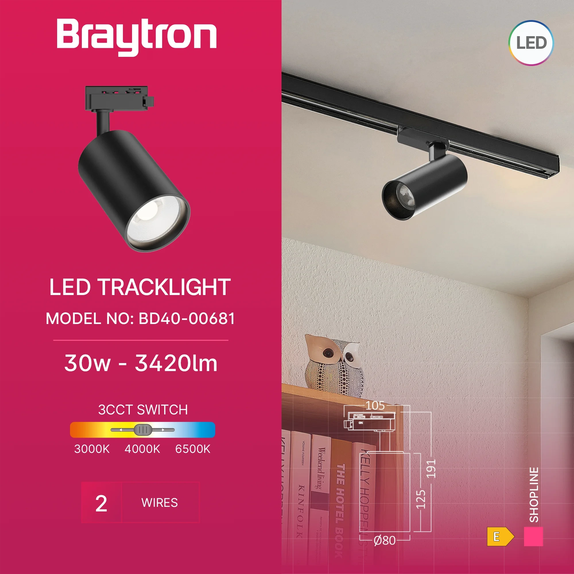LED SINSKI REFLEKTOR 30W CRNI CCT MONOFAZNI — slika 3