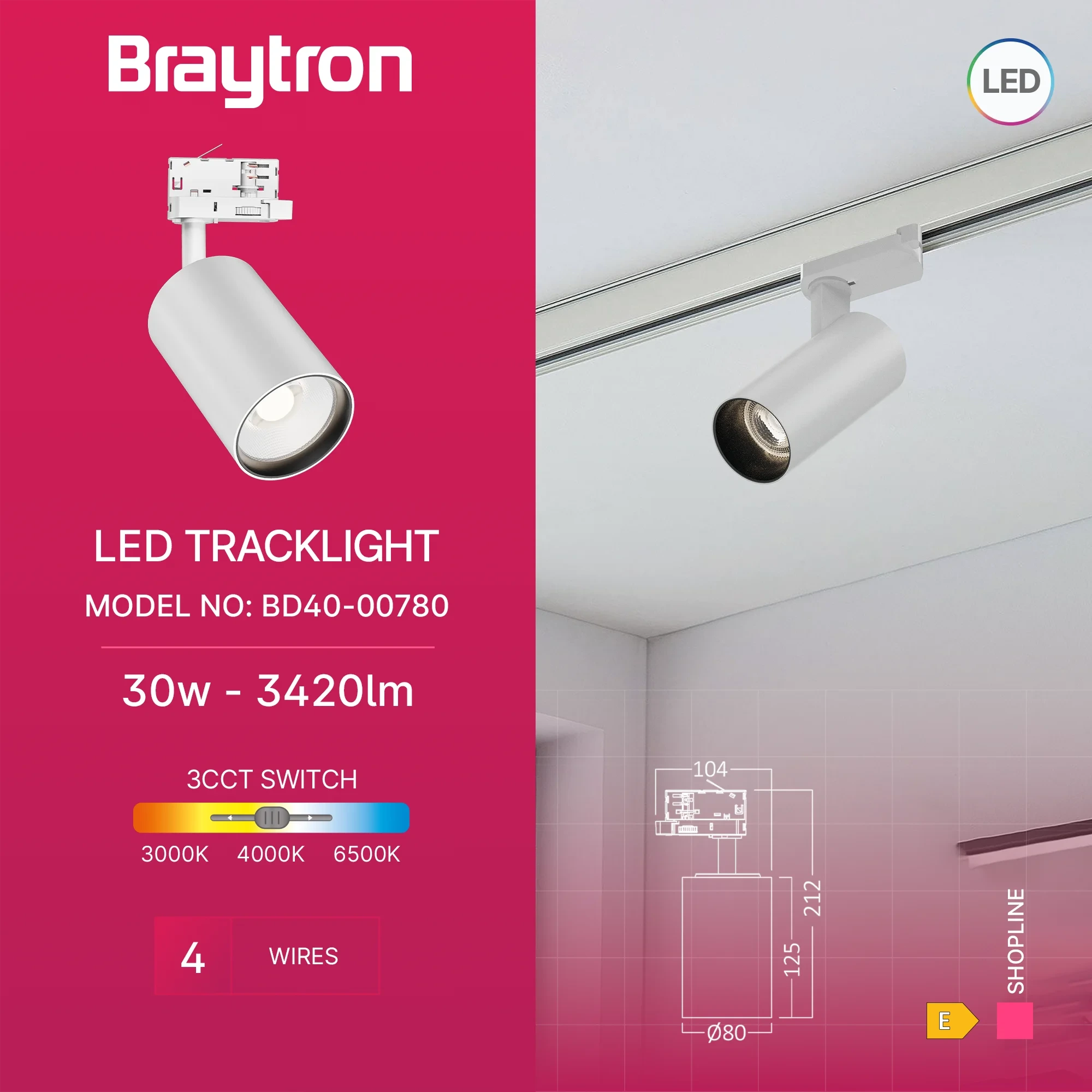 LED SINSKI REFLEKTOR 30W BELI CCT TROFAZNI — slika 3