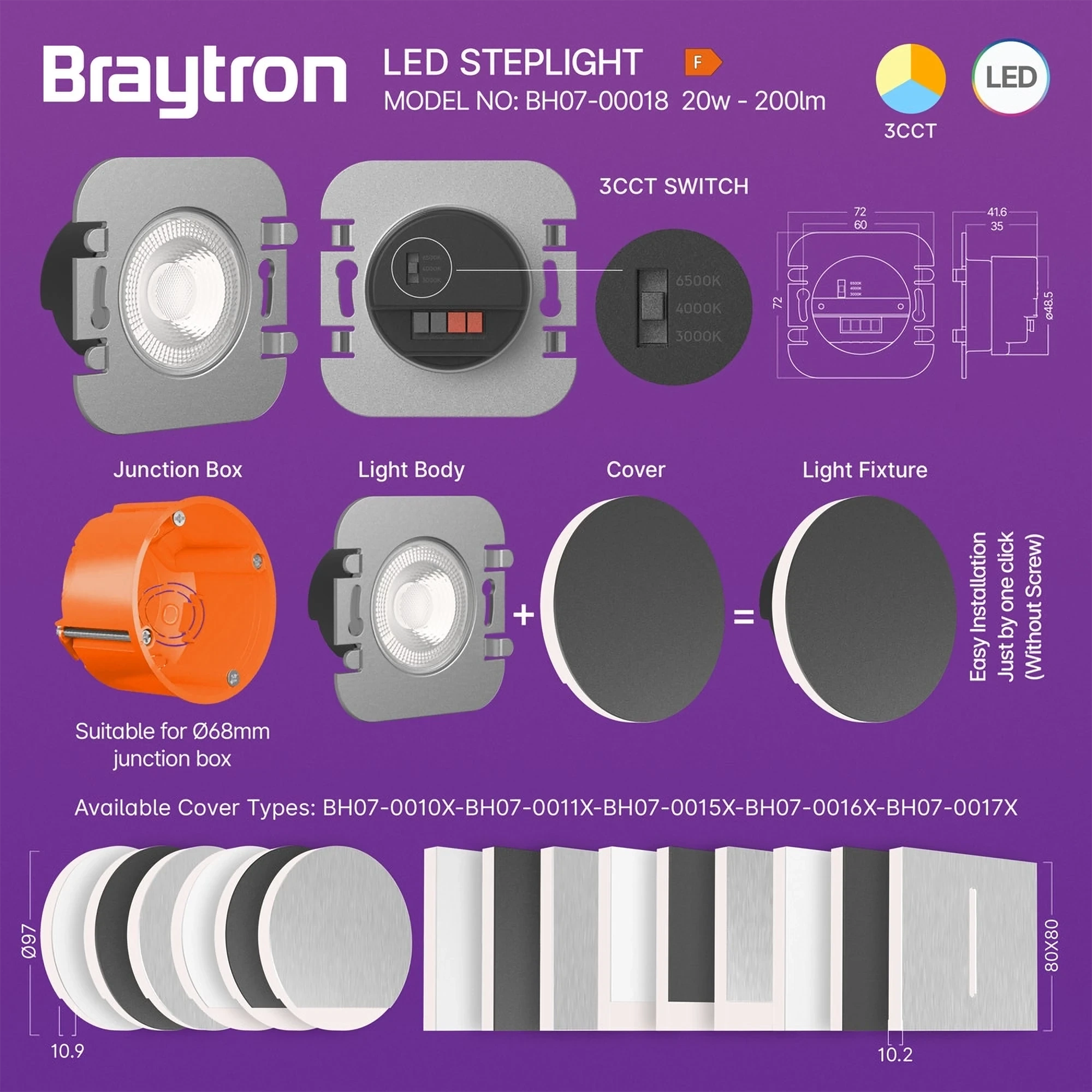 LED STEPENISNA SVETILJKA MODUL 2W CCT IP20 — slika 3