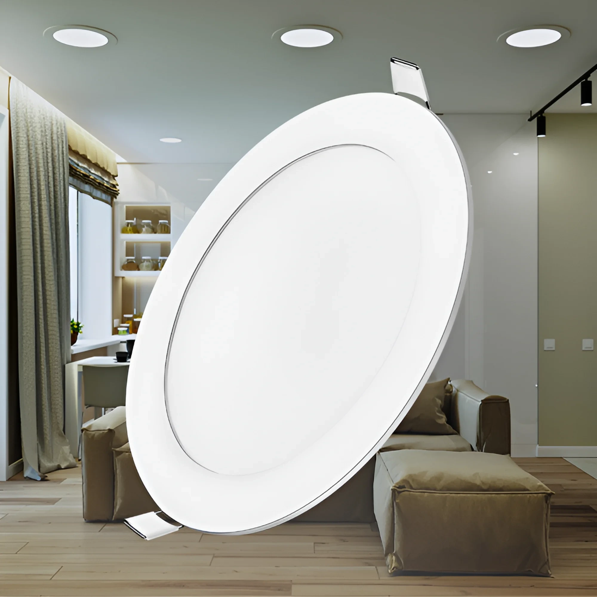 LED PANEL UGRADNI OKRUGLI 3" 3W BELI 3000K — slika 2