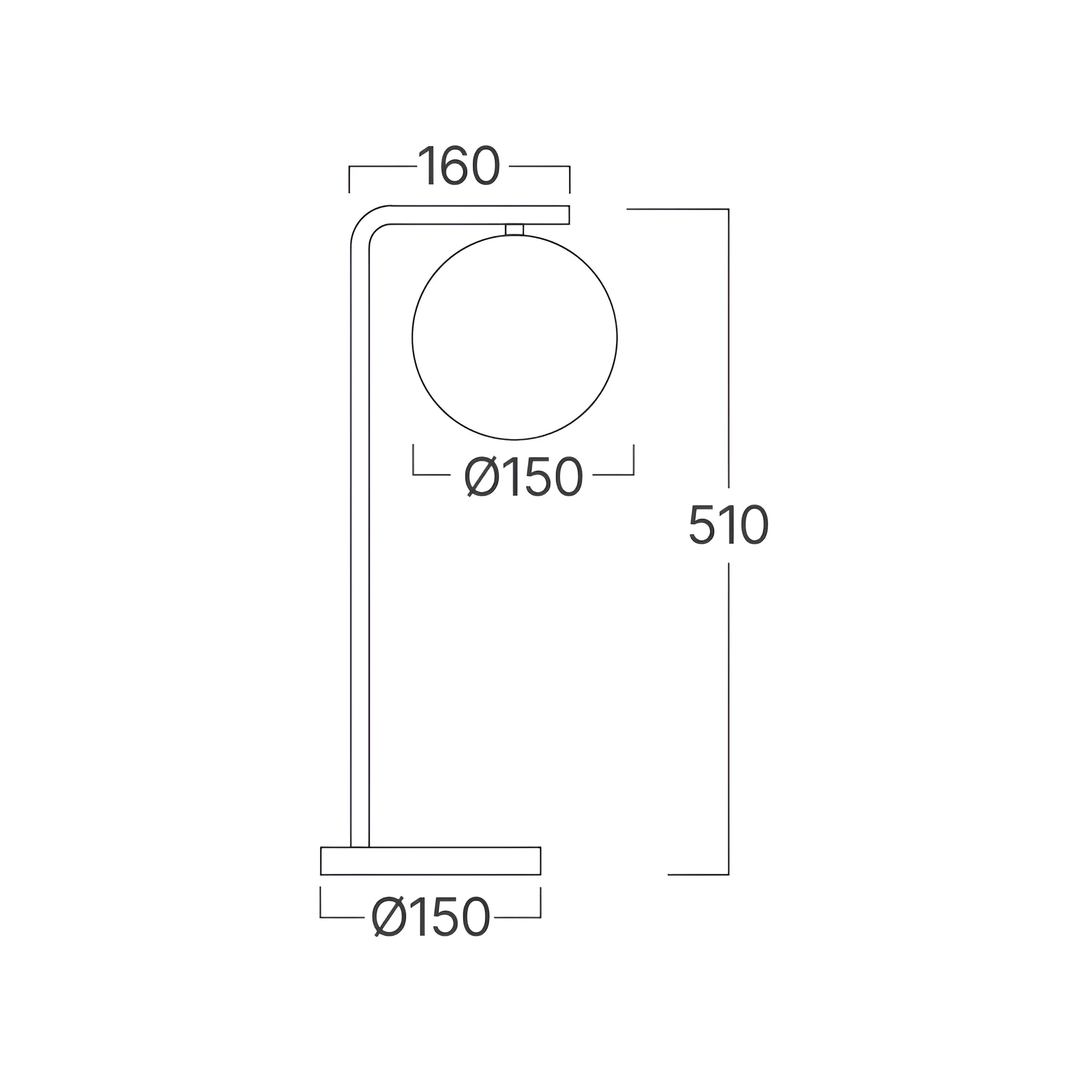 STONA LAMPA G9 OPAL/CRNI — slika 4