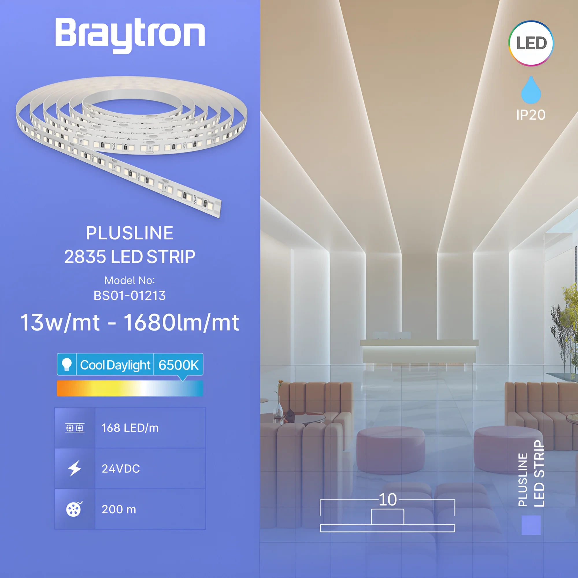 LED TRAKA 13W 168LED 2835 6500K 24V IP20 5m — slika 3