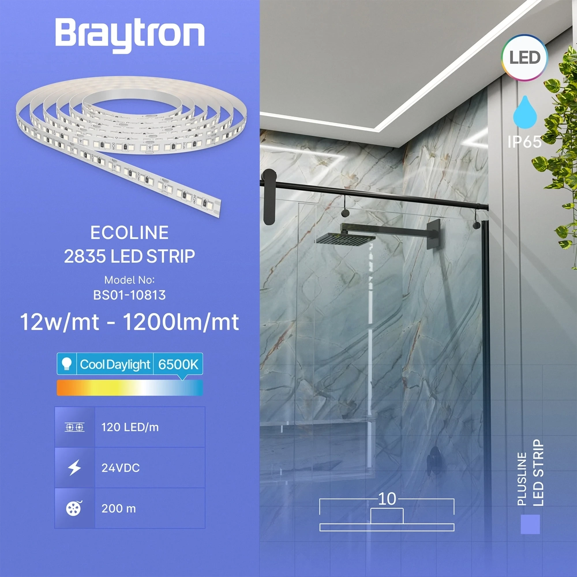 LED TRAKA 12W 120LED 2835 6500K 24V IP65 5m — slika 3