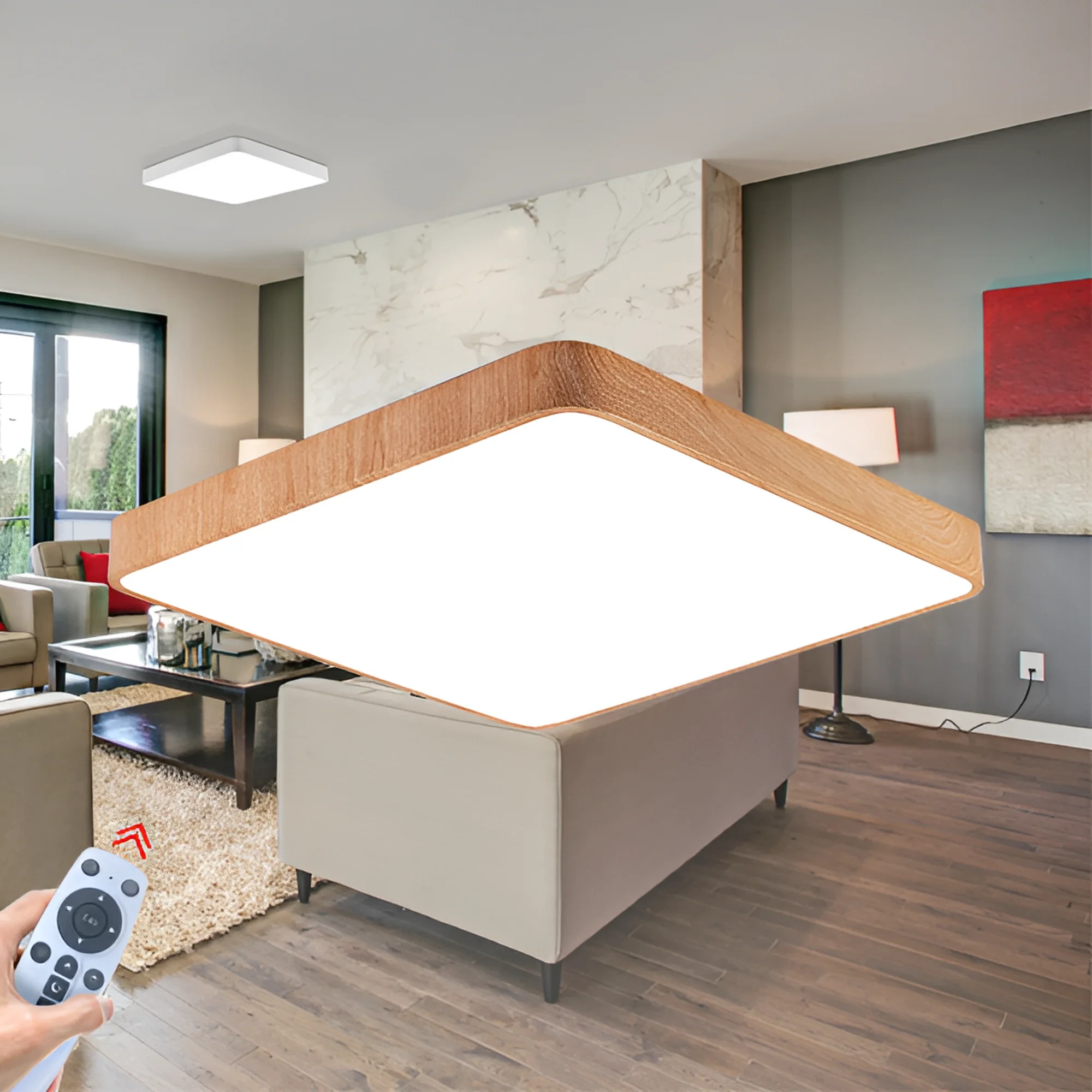 LED PLAFONJERA KVADRATNA 45W CCT SA DALJINSKIM — slika 2