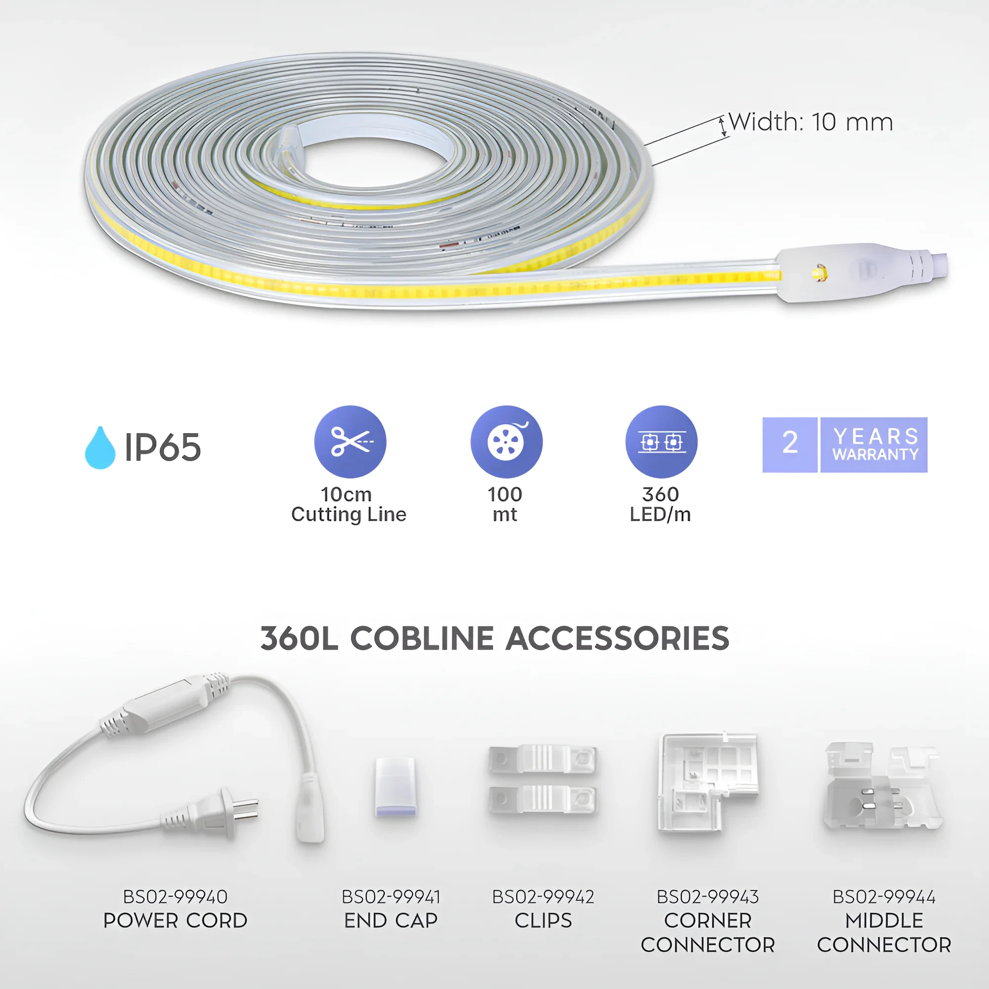 LED COB TRAKA 220V 12W 360LED 6500K IP65 50m — slika 8