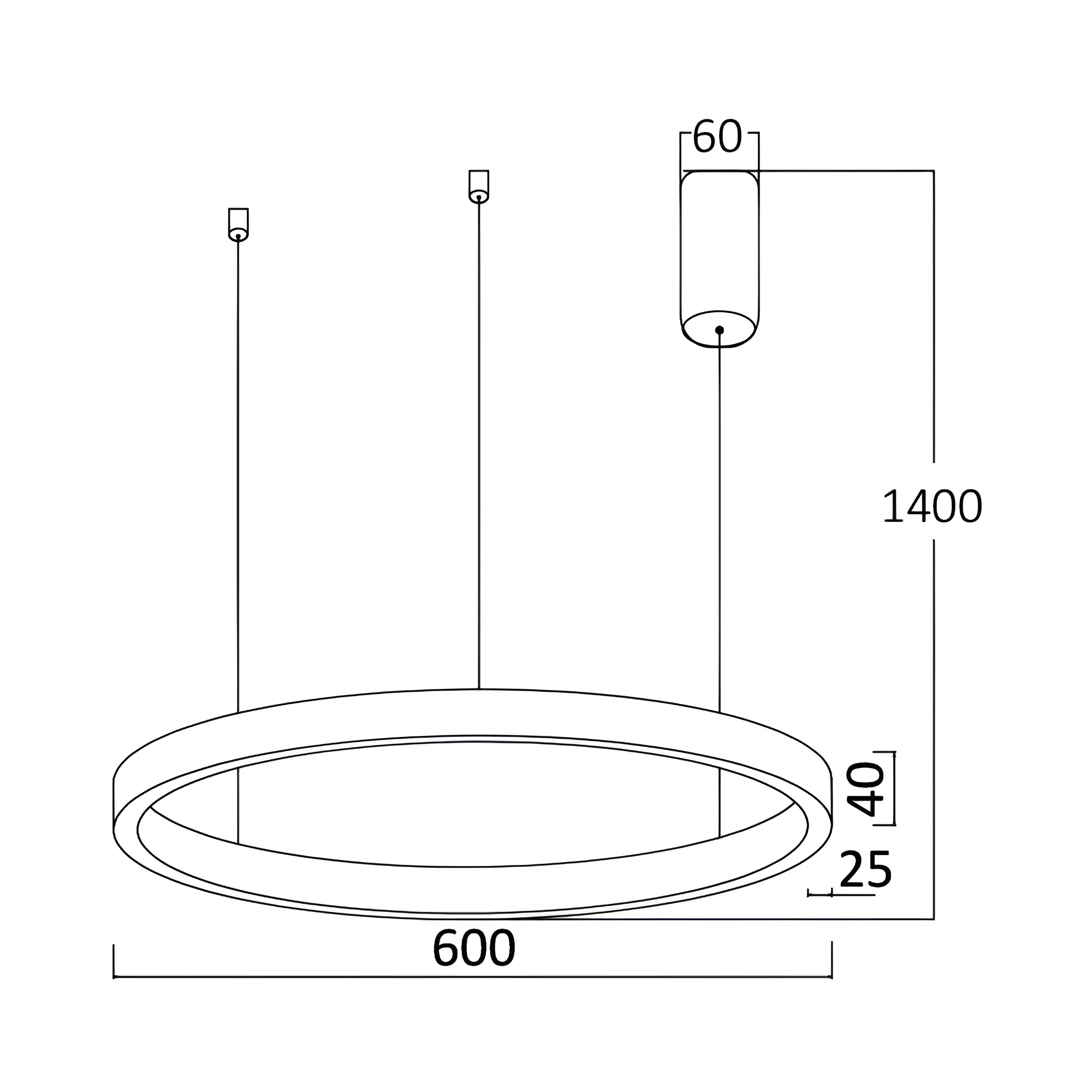 LED VISILICA OKRUGLA 35W CRNI CCT — slika 3