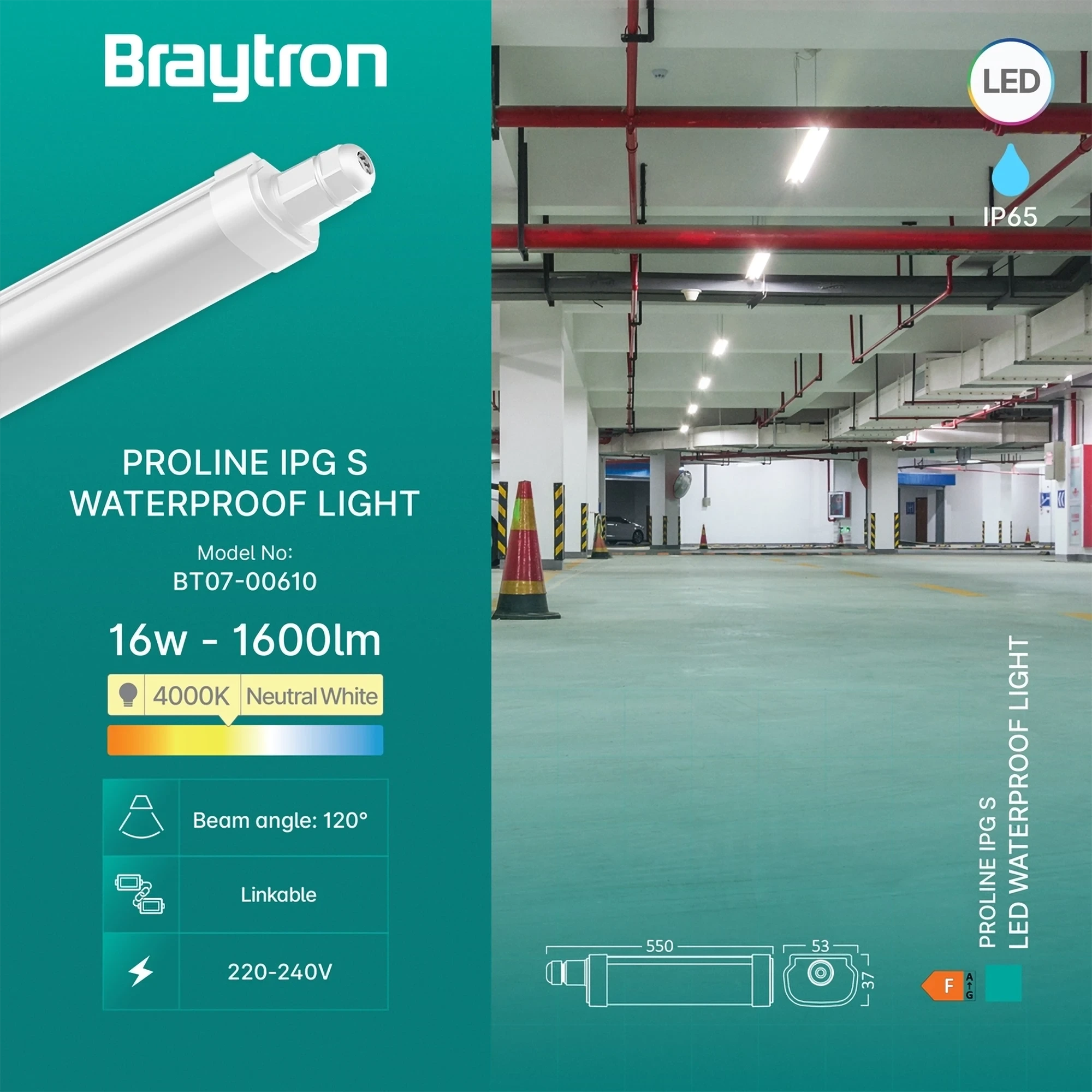 LED VODOOTPORNA SVETILJKA S 16W 4000K IP65 — slika 3