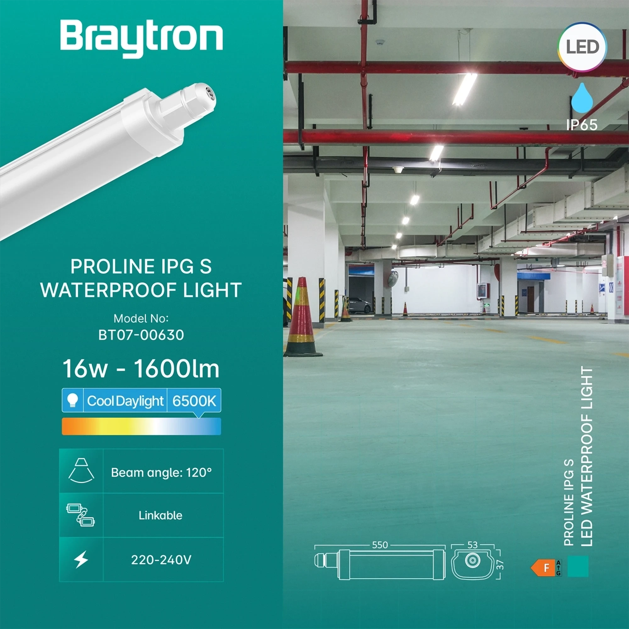 LED VODOOTPORNA SVETILJKA S 16W 6500K IP65 — slika 3