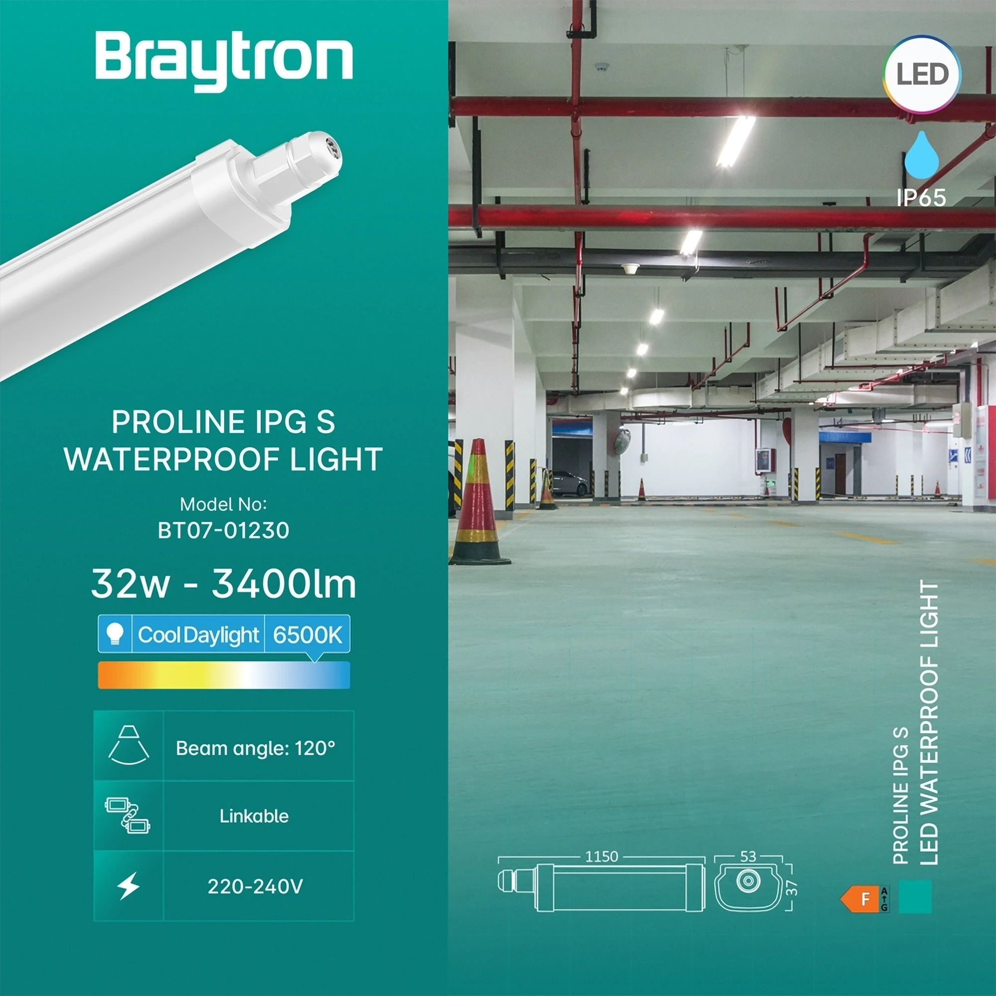 LED VODOOTPORNA SVETILJKA S 32W 6500K IP65 — slika 3