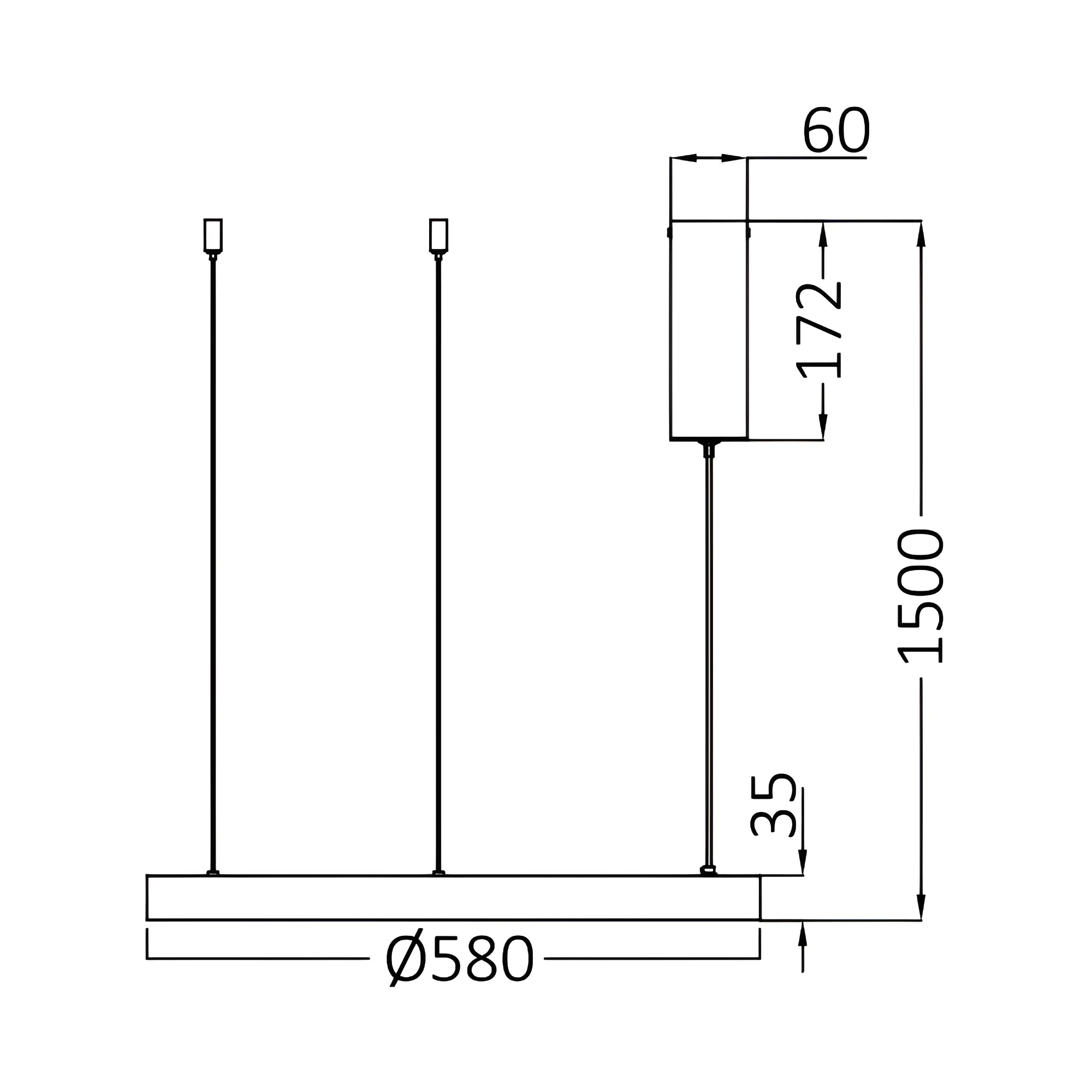 LED VISILICA OKRUGLA 46W BELI CCT IP20 — slika 4