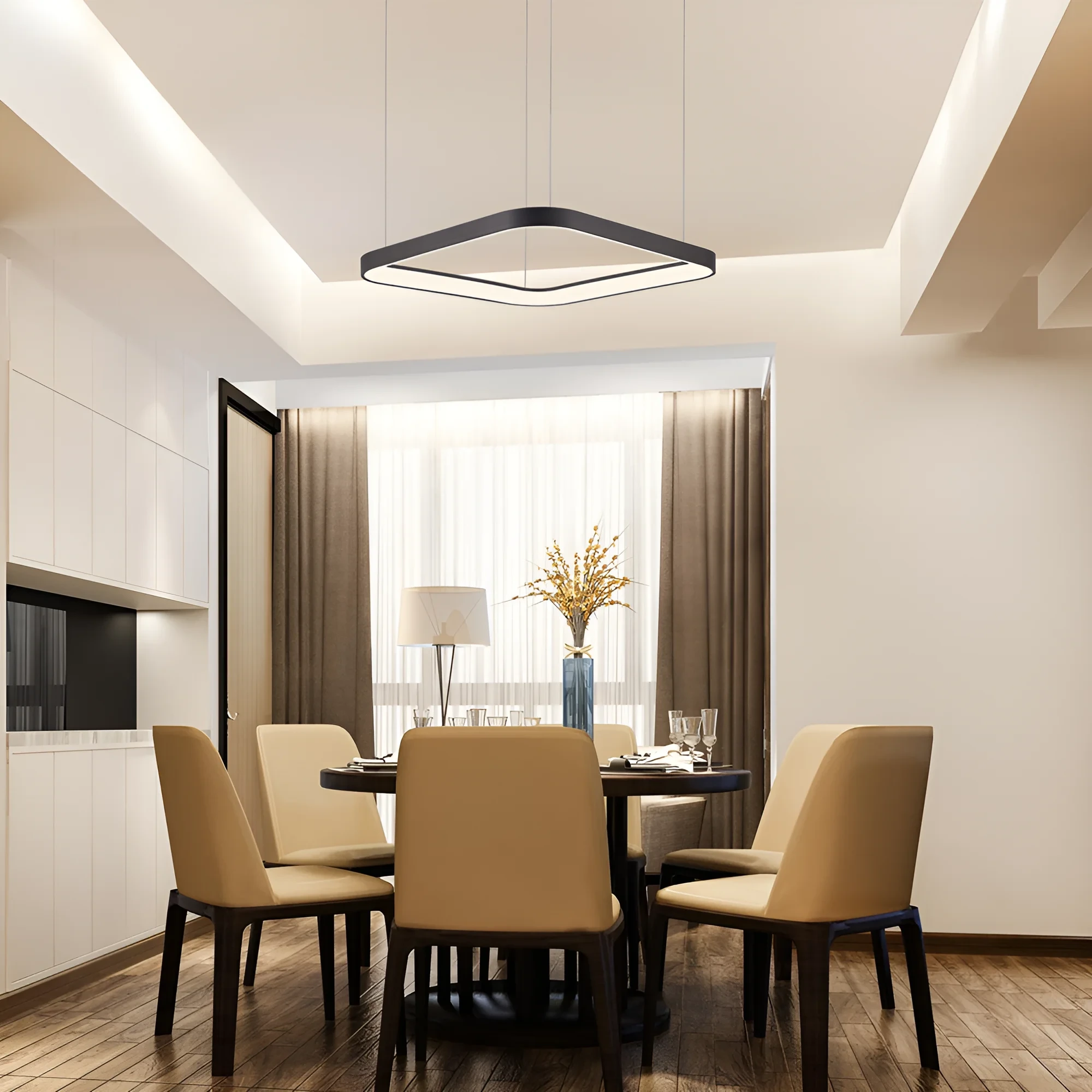 LED VISILICA KVADRATNA 46W CRNI CCT IP20 — slika 2