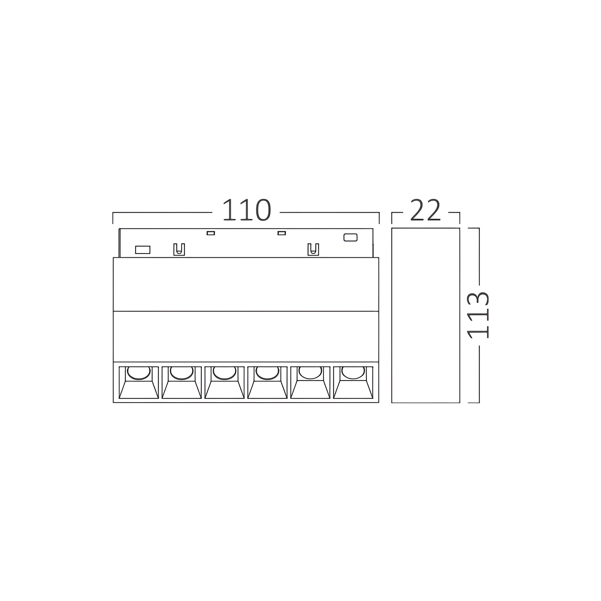 MAGNETNI ZIDNI OSVETLJIVAC 6W CRNI 4000K 48VDC — slika 4