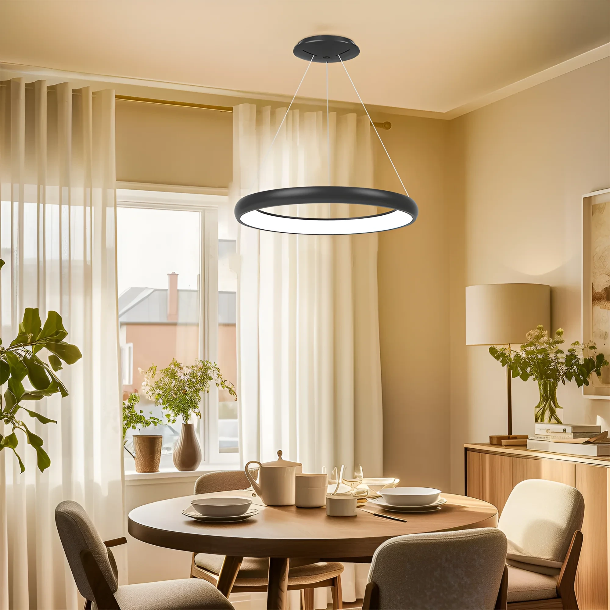 LED VISILICA OKRUGLA 46W CRNI CCT IP20 — slika 2