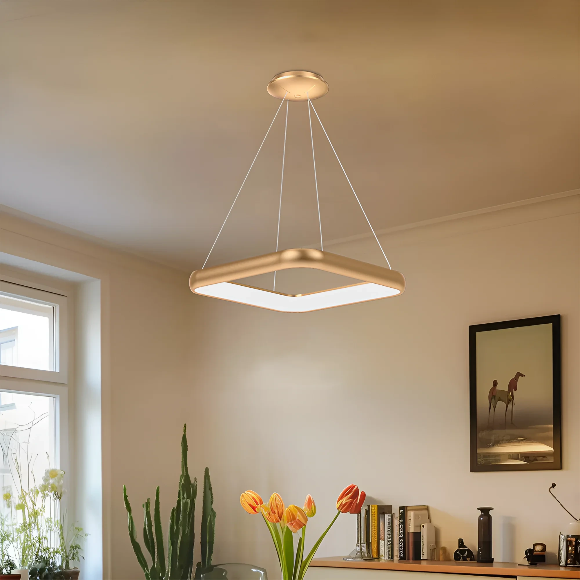 LED VISILICA KVADRATNA 46W ZLATNI CCT IP20 — slika 2