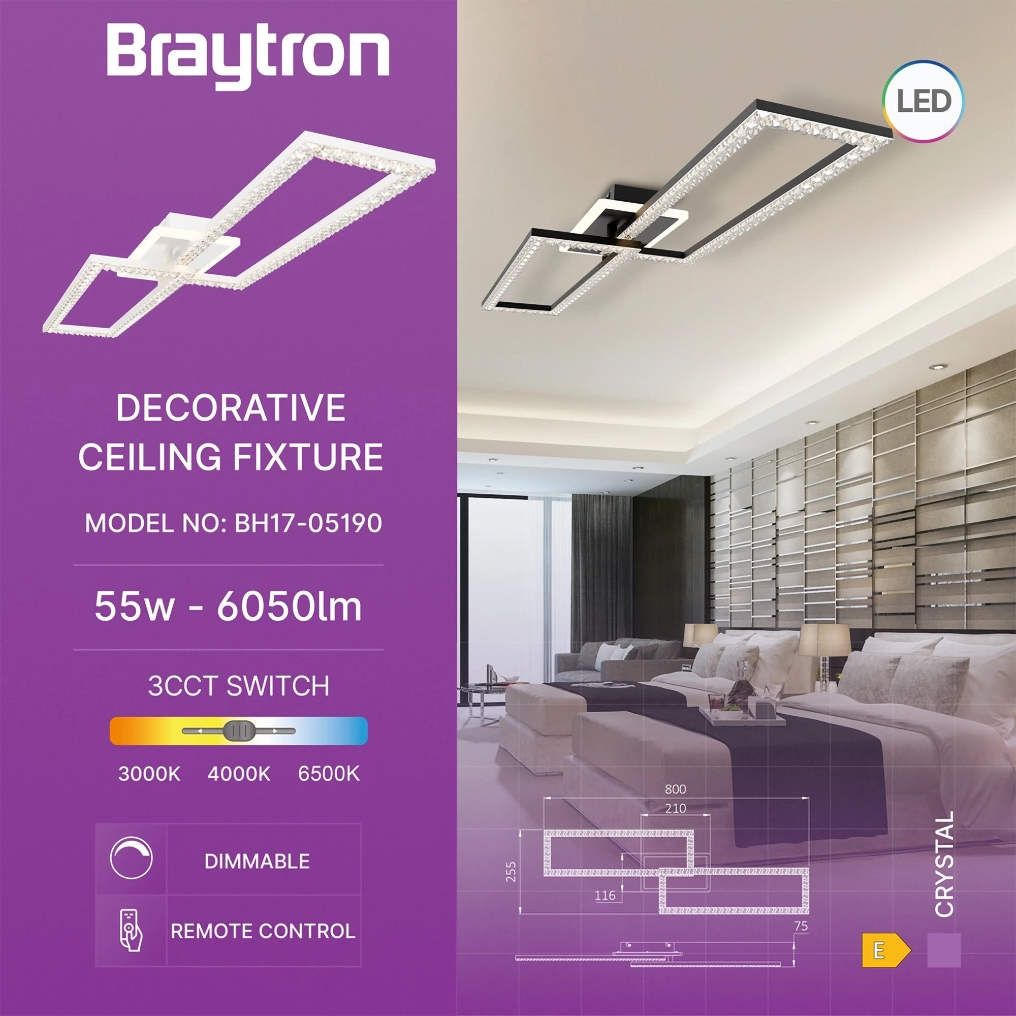 LED PLAFONJERA 55W BELI CCT — slika 3