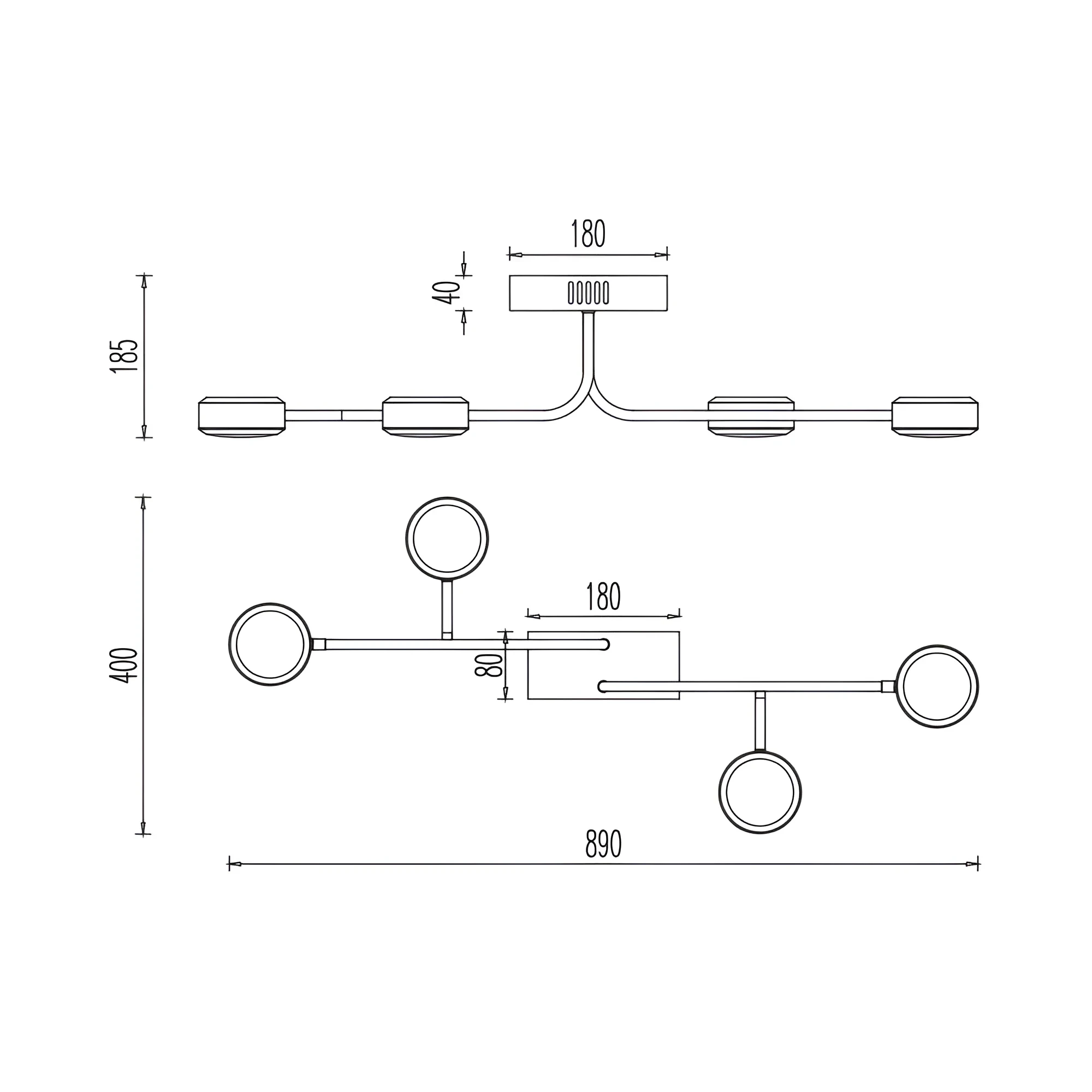 LED PLAFONJERA 32W CRNI 3000K — slika 4