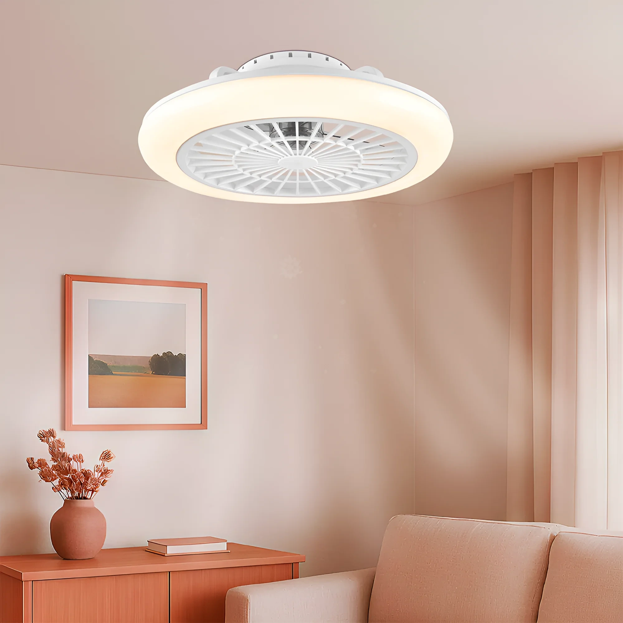 LED PLAFONSKI VENTILATOR D450 40+20W BELI CCT IP20 — slika 2