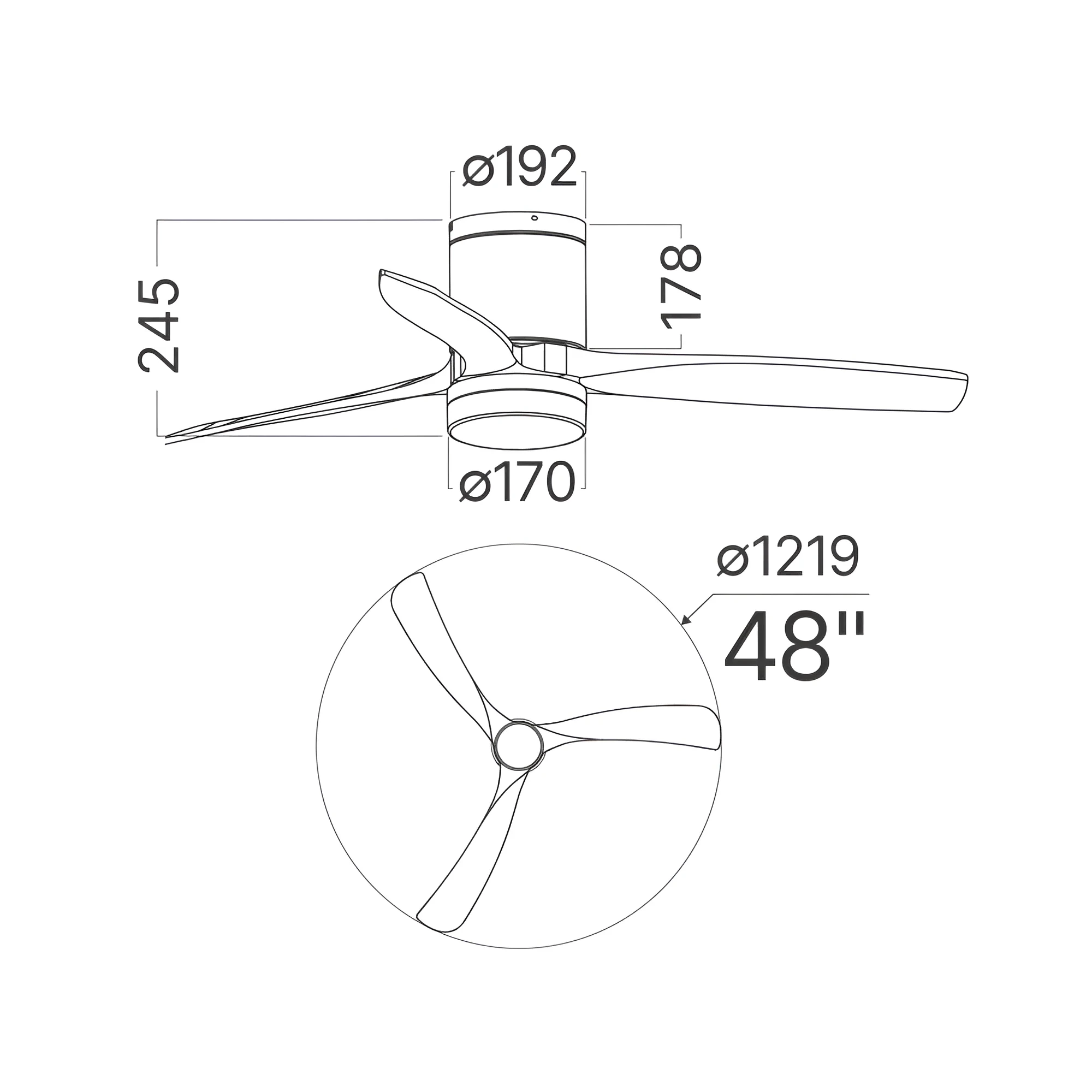 LED PLAFONSKI VENTILATOR 48+30W CRNI CCT IP20 — slika 5