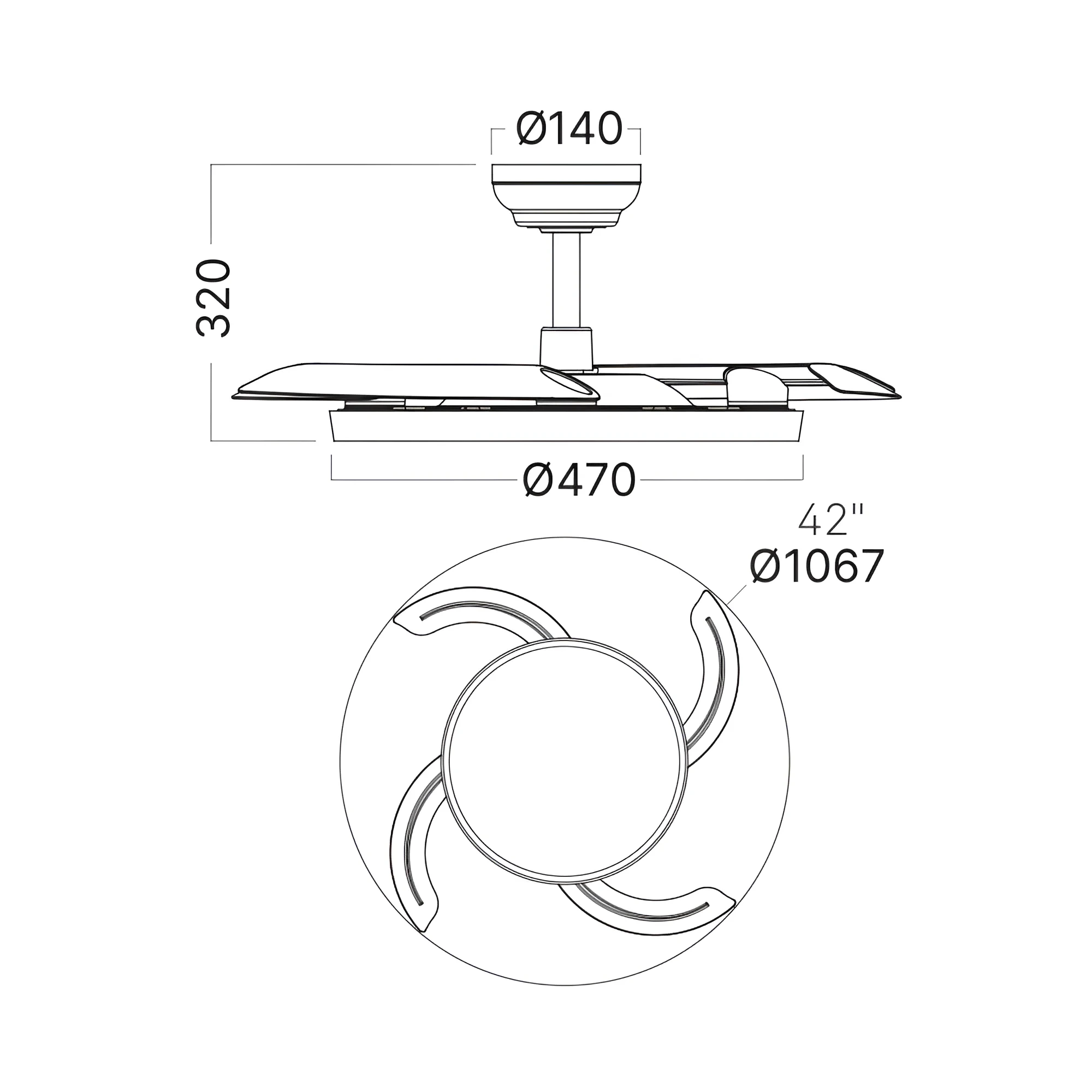 LED PLAFONSKI VENTILATOR 42+30W BELI CCT IP20 — slika 6