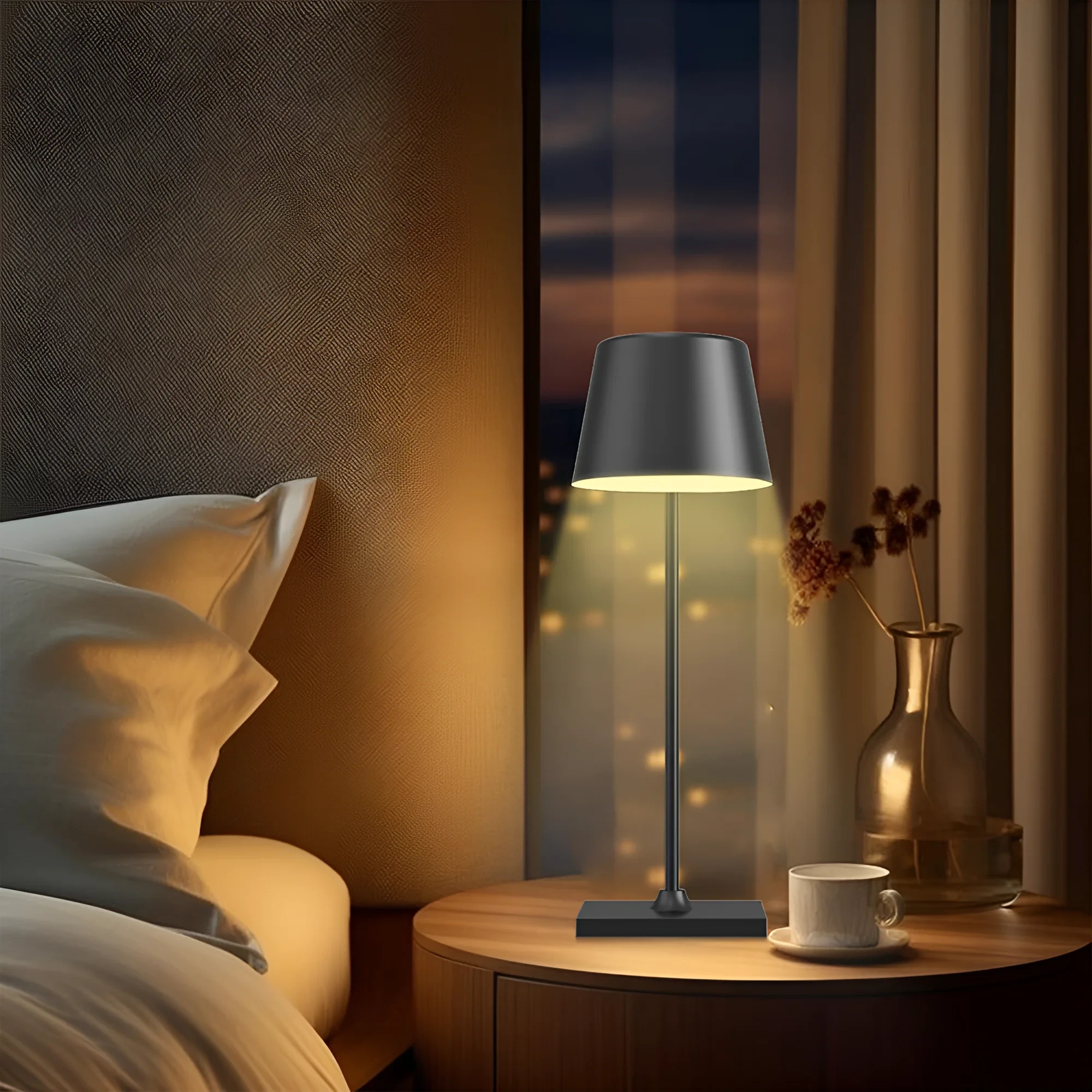 LED PUNJIVA STONA LAMPA CRNA 3000K — slika 2