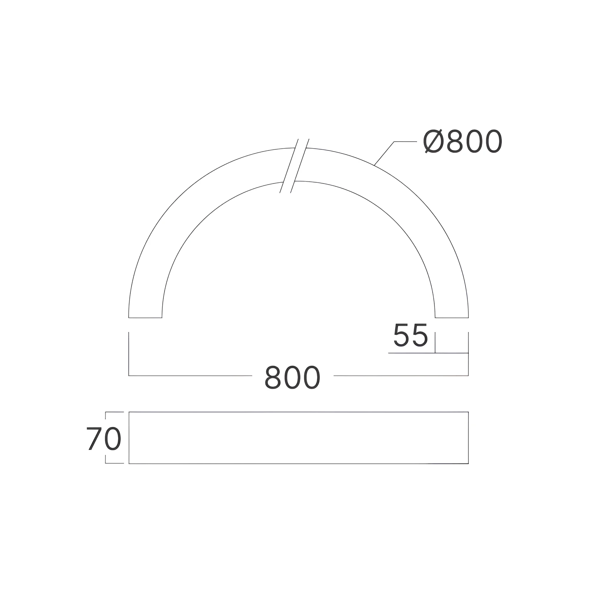 LED LINEARNA SVETILJKA POLUKRUG 42W CRNI CCT IP20 — slika 9