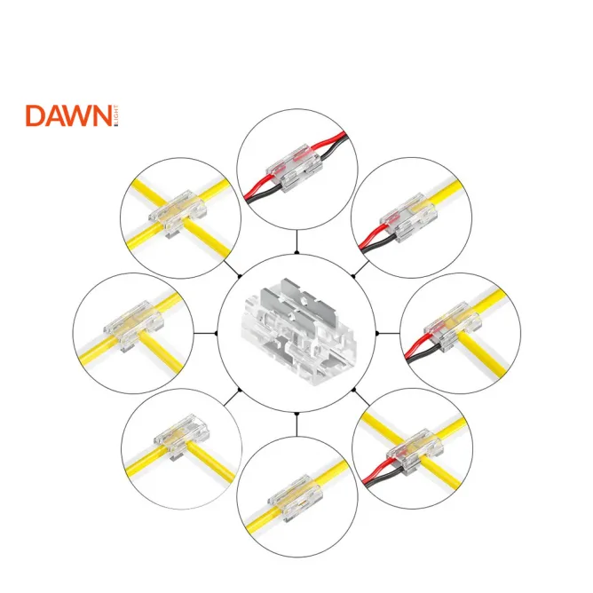 KONEKTOR ZA LED TRAKU SMD/COB BCX-10-2 (10mm, 2PIN) 10 kom — slika 2