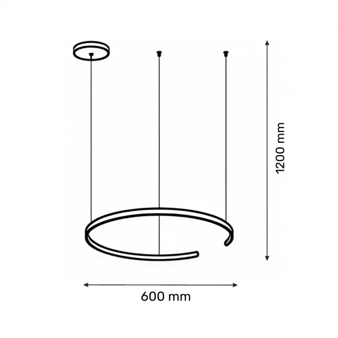 SOLEA 44 LUSTER 48W 3000/4000/6000K SIVA DIMABILAN — slika 3