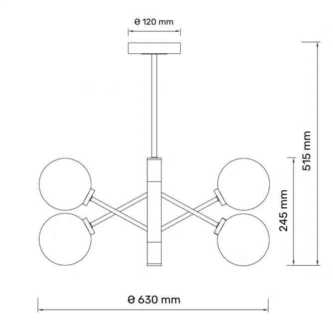 TALIA 8 LUSTER 8*G9 CRNA/BAKAR — slika 3