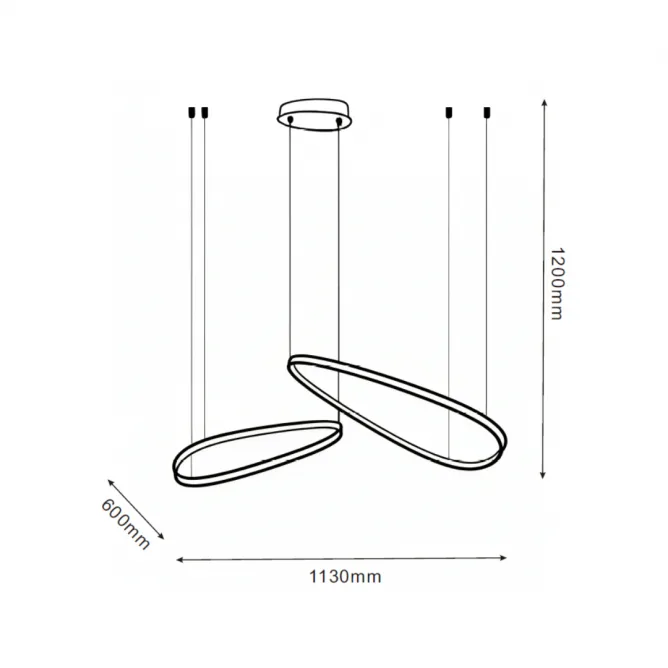 SOLEA 17 LUSTER 48W 3000/4000/6000K CRNA — slika 3