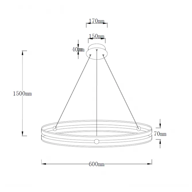 SOLEA 14 LUSTER 48W 3000/4000/6000K CRNA — slika 3