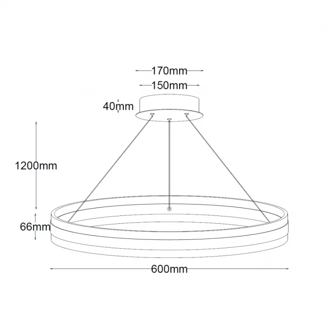 SOLEA 13 LUSTER 48W 3000/4000/6000K CRNA — slika 3