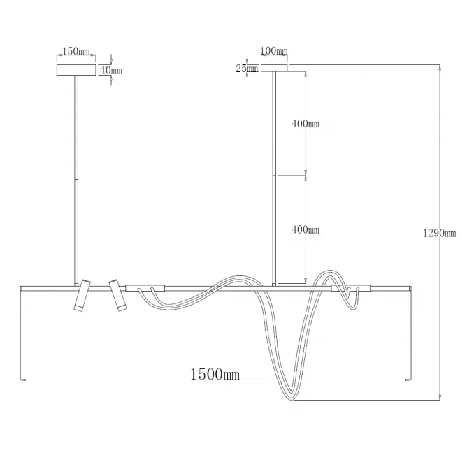 SOLEA 7 LUSTER 50W 3000K CRNA — slika 3