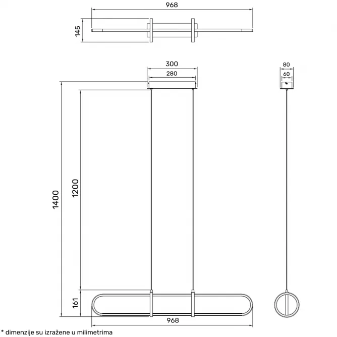 SOLEA 4 LUSTER 36W 3000/4000/6000K CRNA/DRVO — slika 3