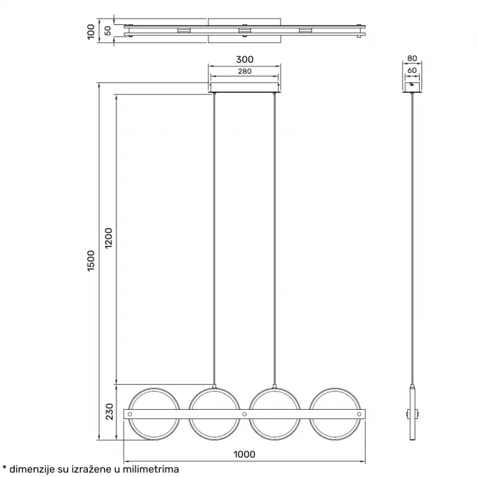SOLEA 3 LUSTER 36W 3000/4000/6000K CRNA/DRVO — slika 3